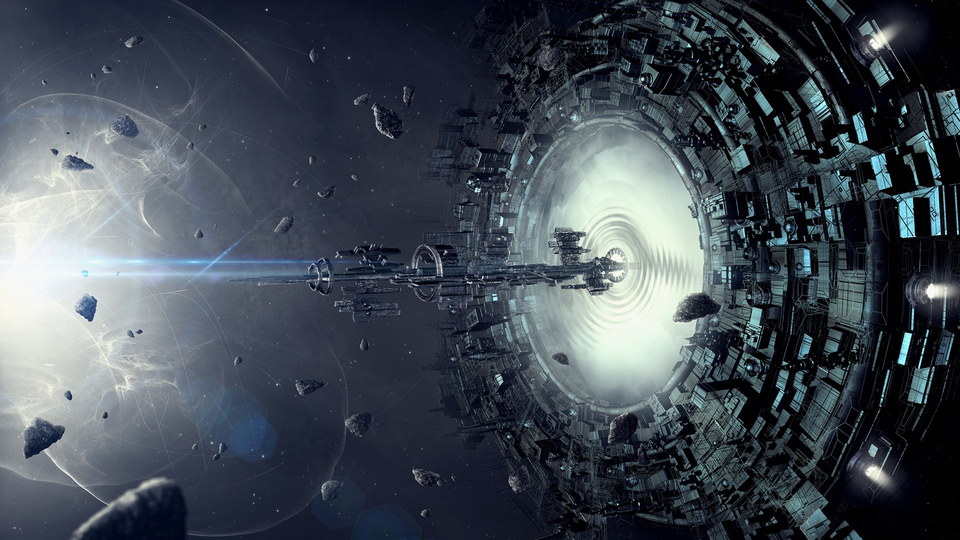 Galactic Odyssey: A Stunning Sci Fi Spaceship HD Wallpaper By Maxime Des TOUCHES