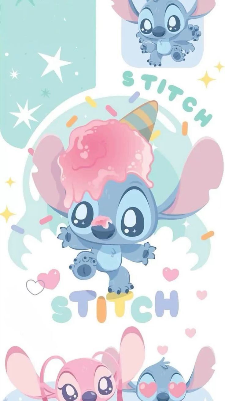 kawaii stitch and angels very very very cute
