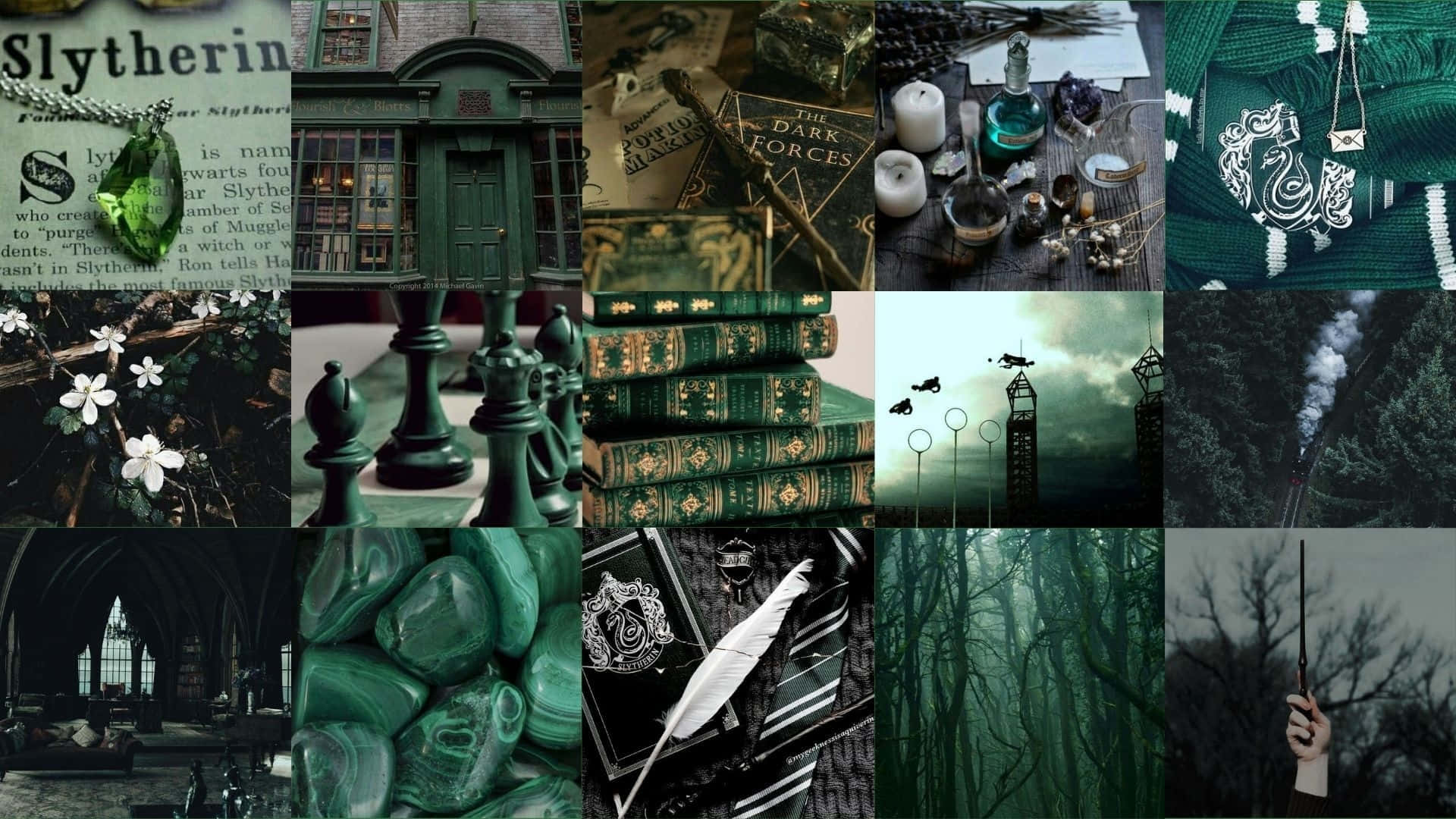 Download Green Witch Aesthetic Collage Wallpaper
