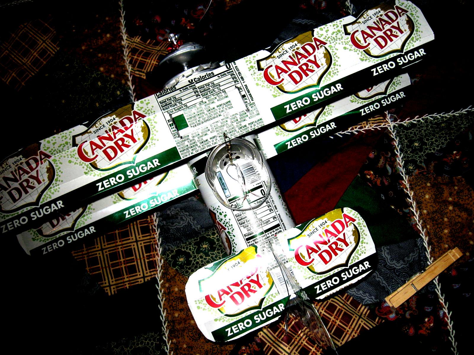 Canada Dry Ginger Ale Zero Sugar Can Airplane Wind Spinner Sun Catcher Air Plane