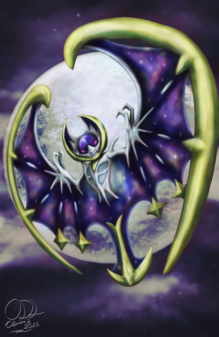 My fan art of Lunala, one of the two new mascot Pokemon for the new Pokemon games, Sun and Moon