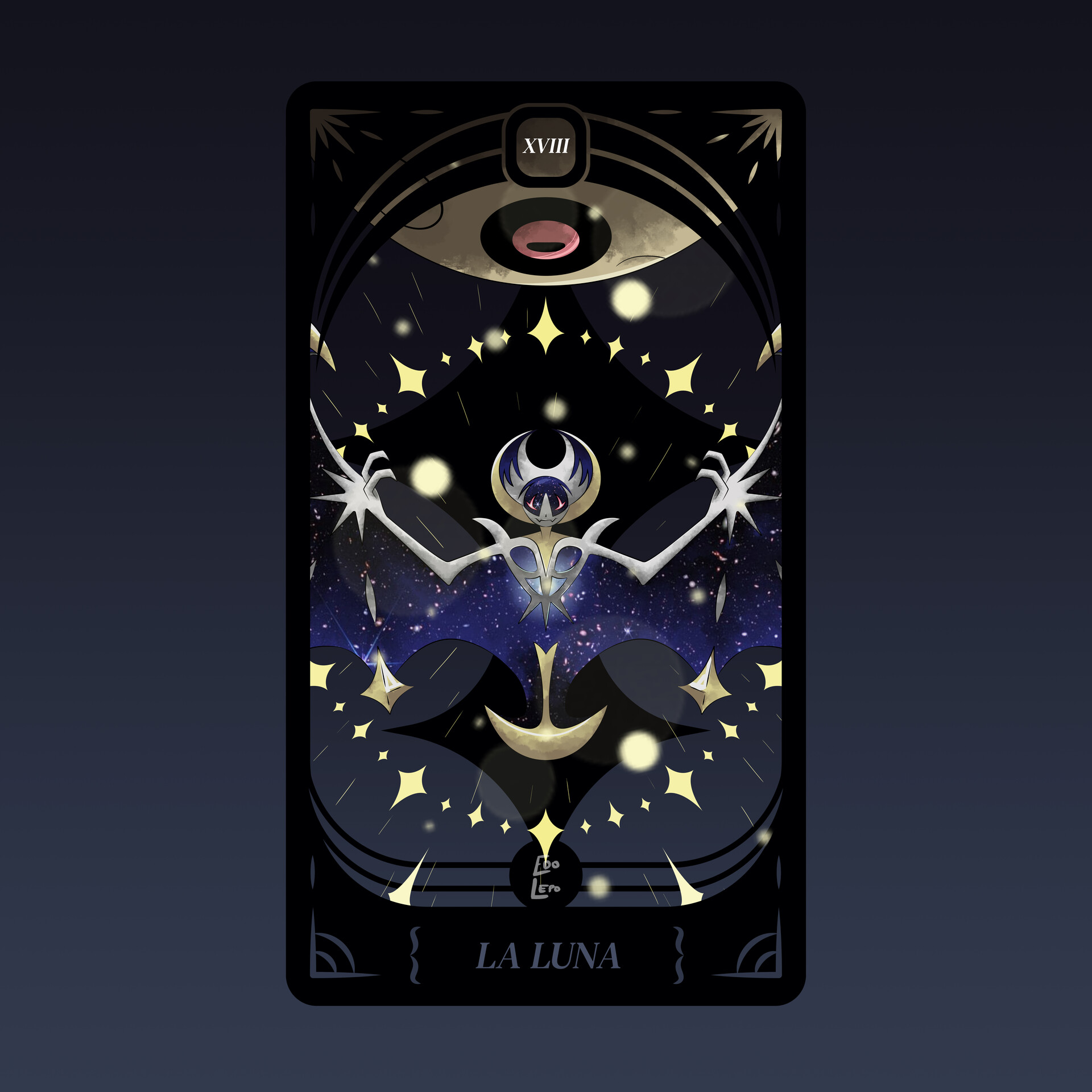 Pokemon Lunala // Tarot Cards // The Moon