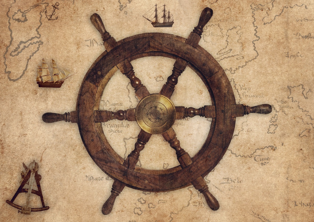 Vintage Rudder Sextant Sailing