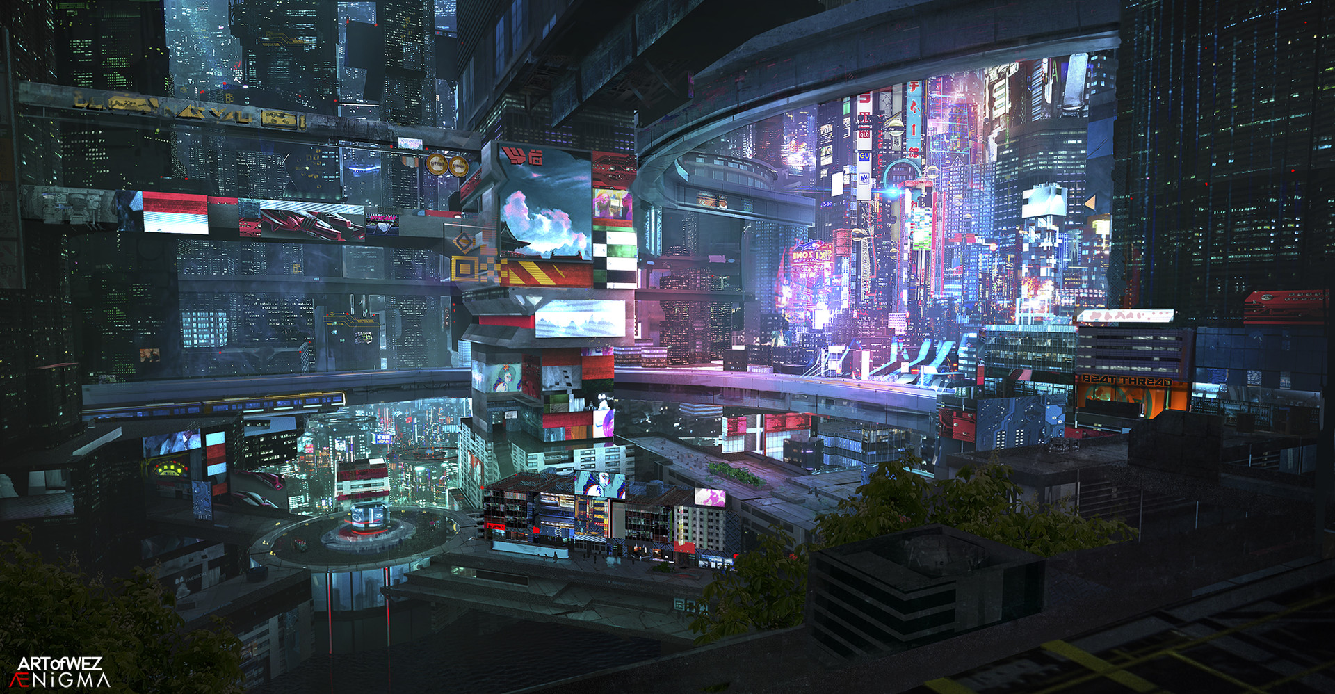 Cyberpunk Sci Fi City HD Wallpaper By Derek Weselake