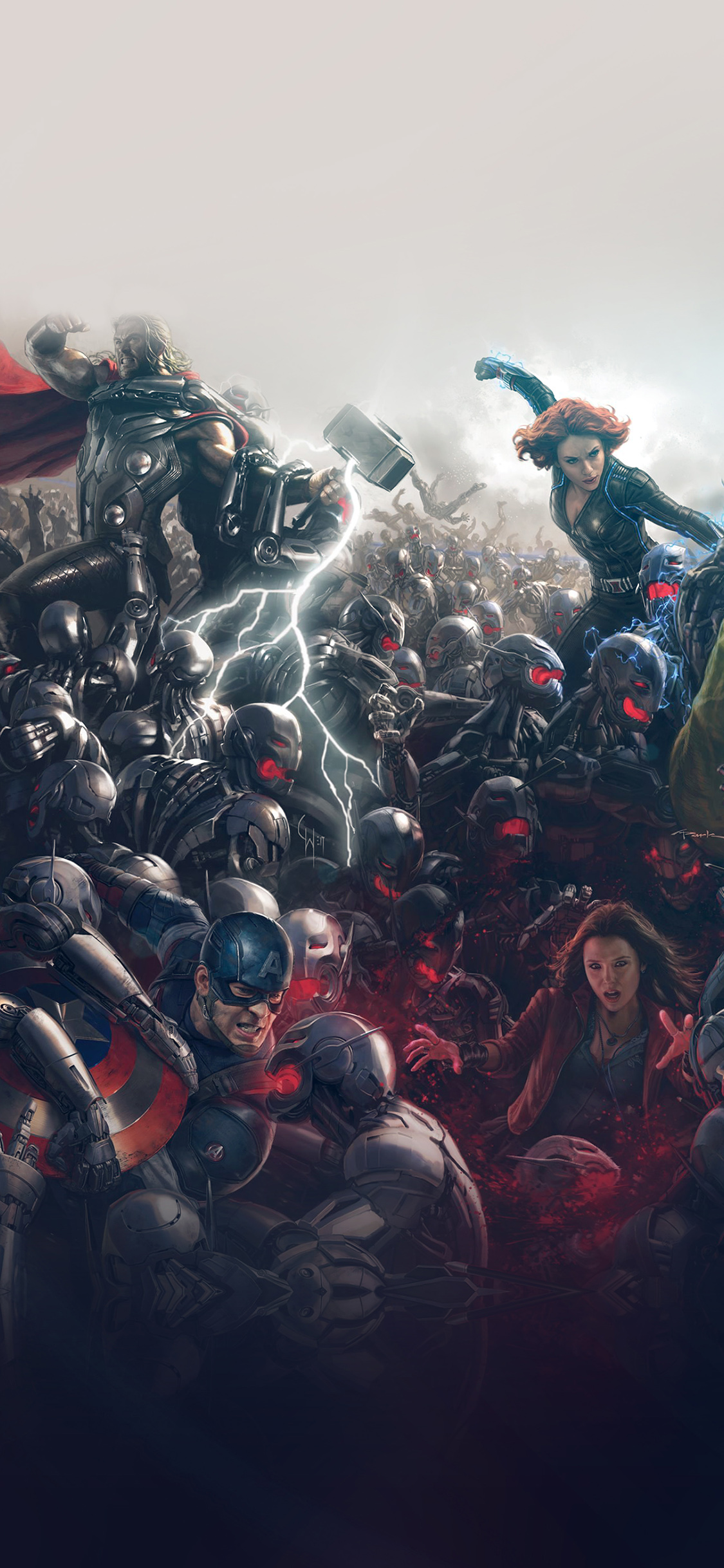 iPhone X wallpaper. avengers marvel hero ultron flare art
