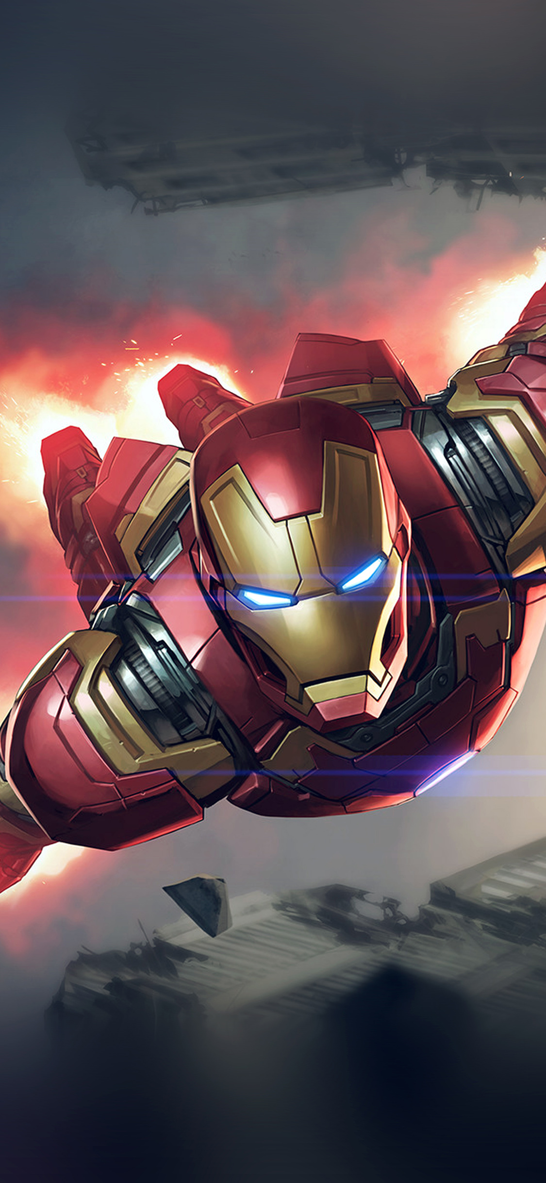iPhone X wallpaper. ironman hero marvel illustration art blue