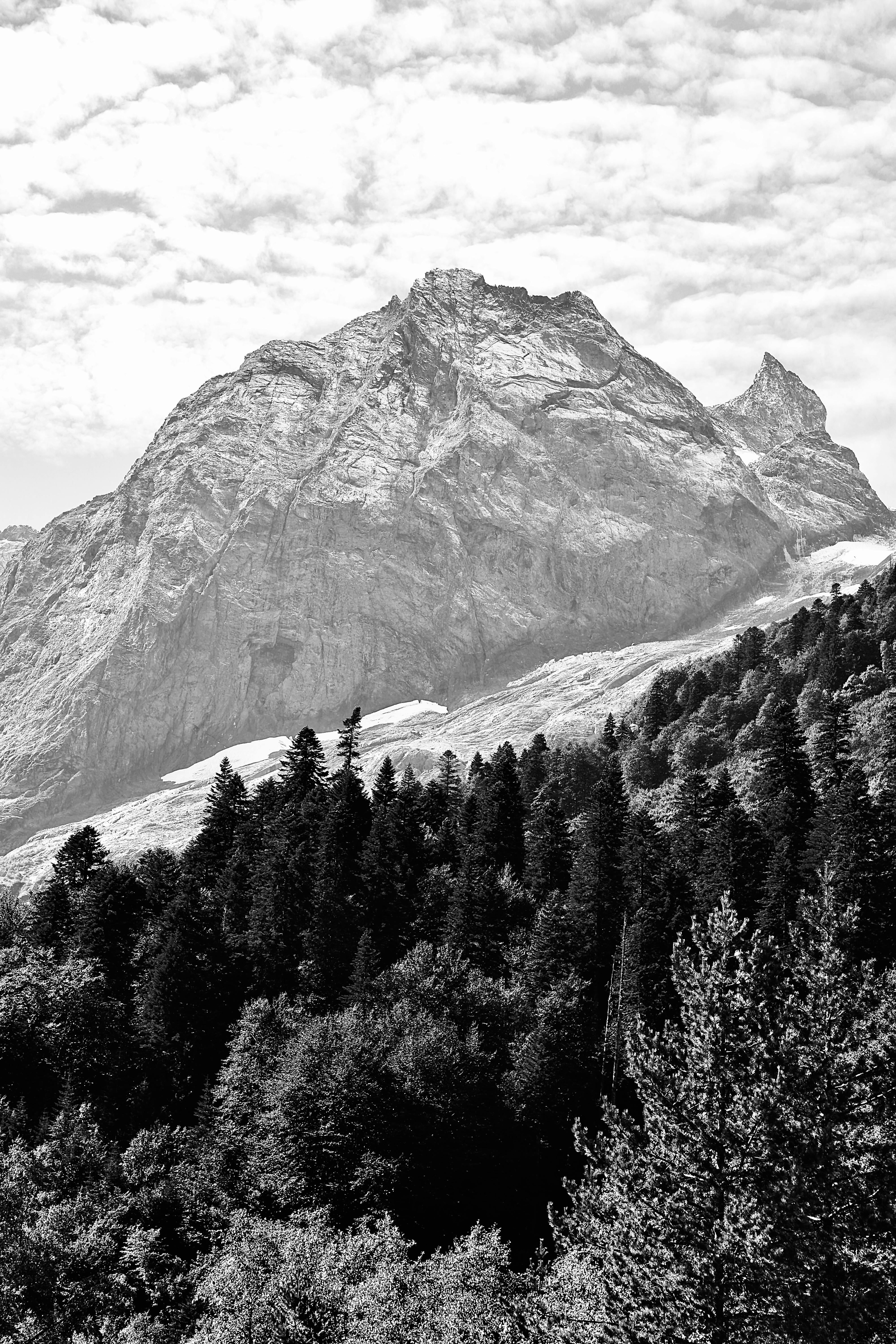 Black and White Landscape of a Mountain · Free