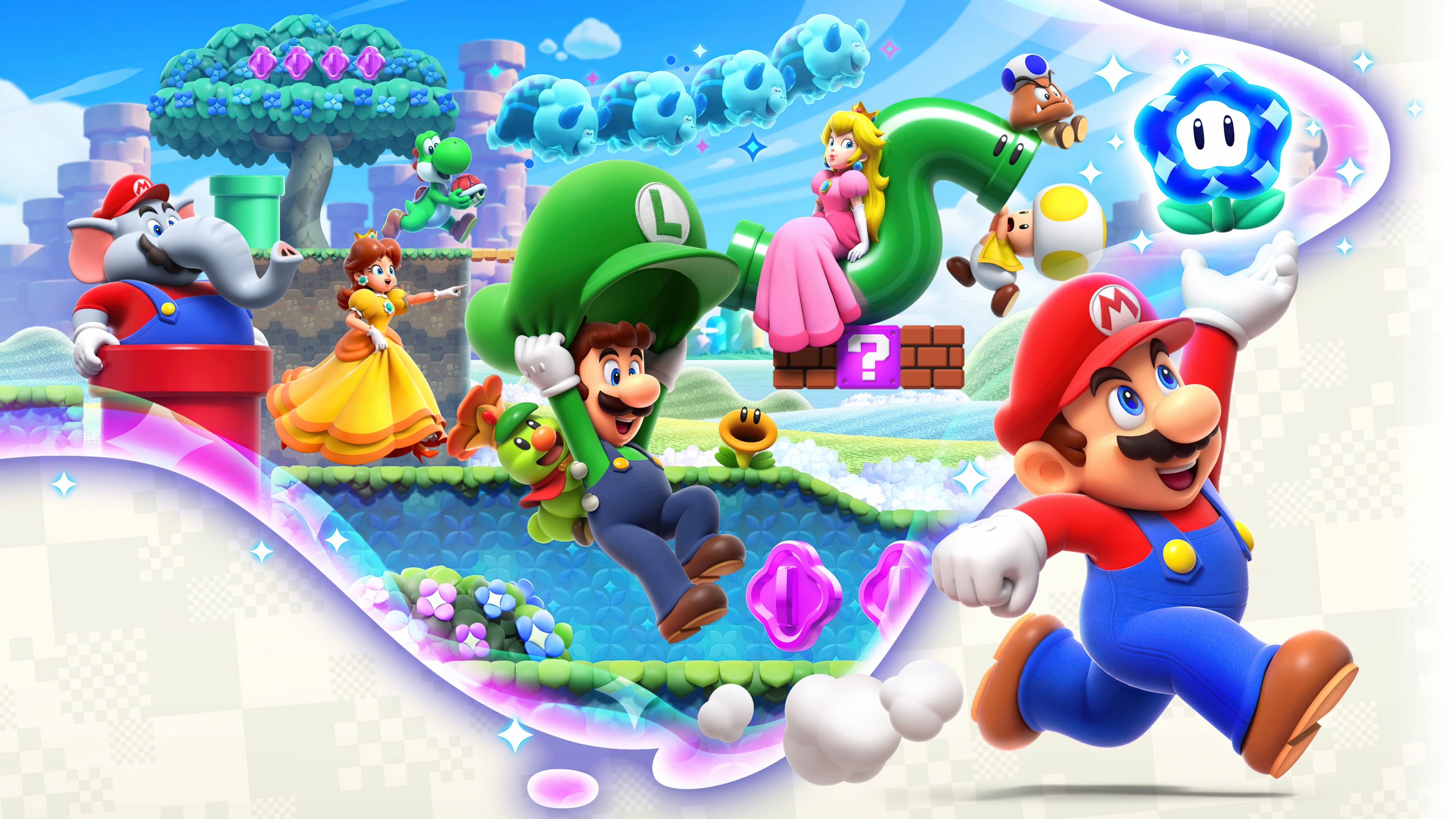 Super Mario Bros. Wonder Wallpaper 4K, Nintendo Switch