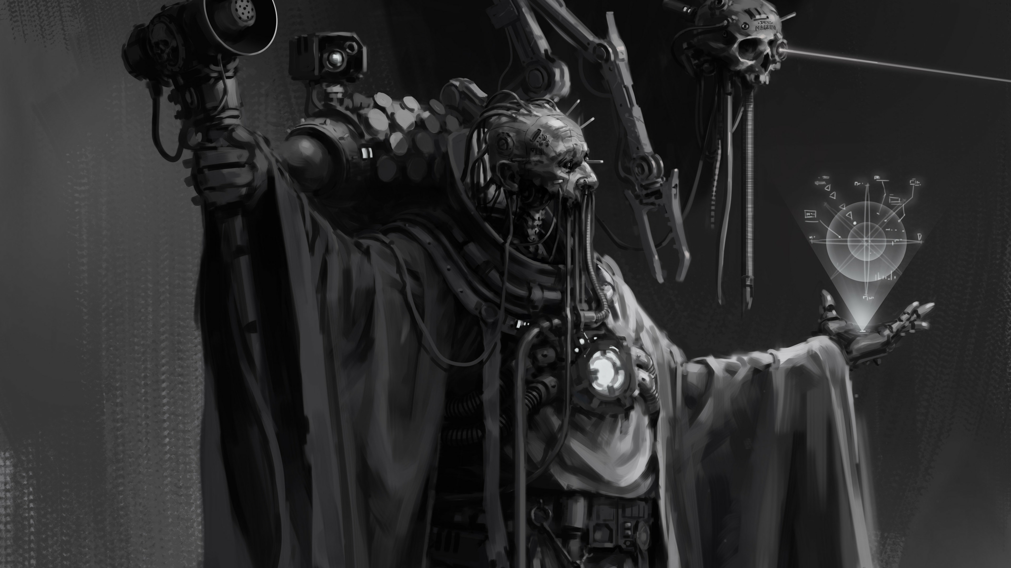 Monochrome Art 22 4K HD Warhammer 40K Wallpaper
