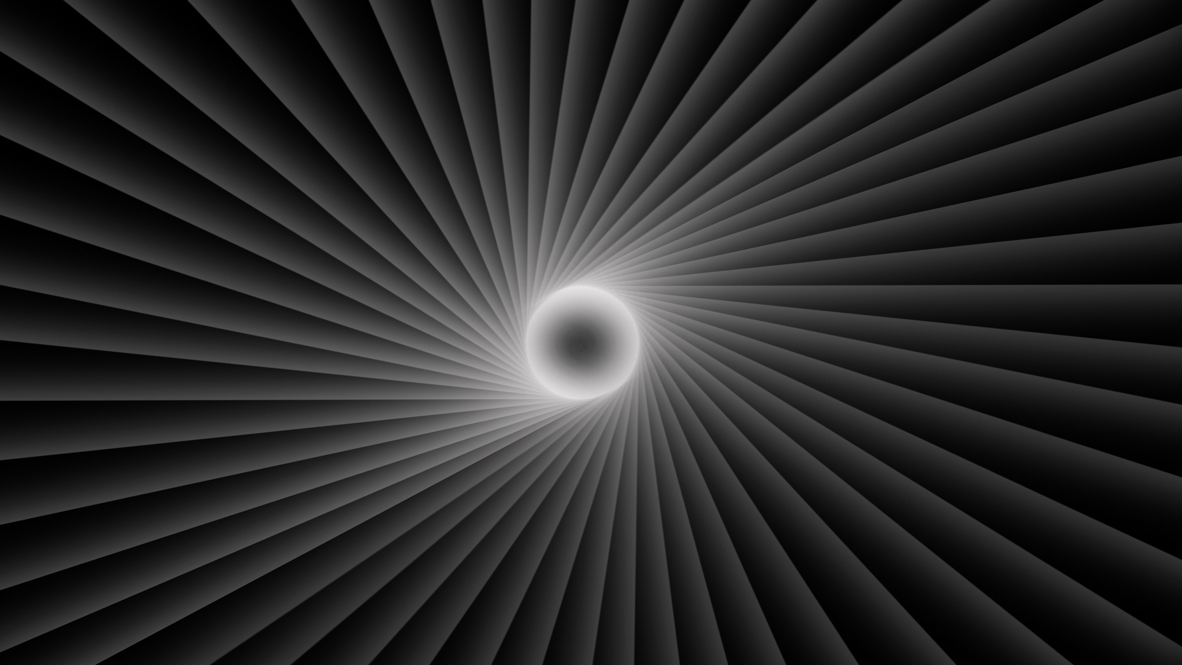 Black Swirl White Circle 4K HD Abstract Wallpaper