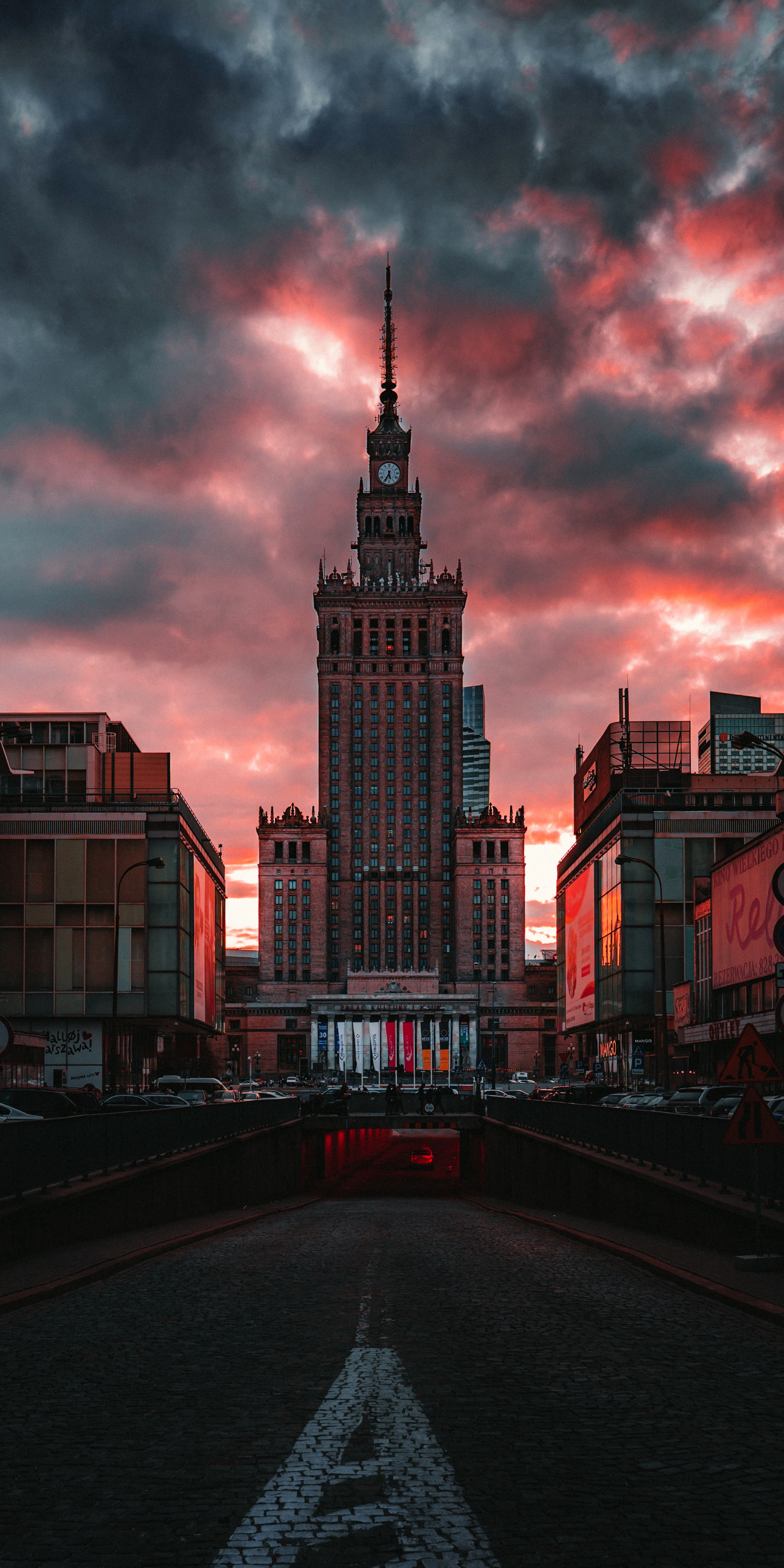 Wallpaper Warsaw University Library, Palace of Culture and Science, Polish Language, Cloud, Atmosphere, Background Free Image