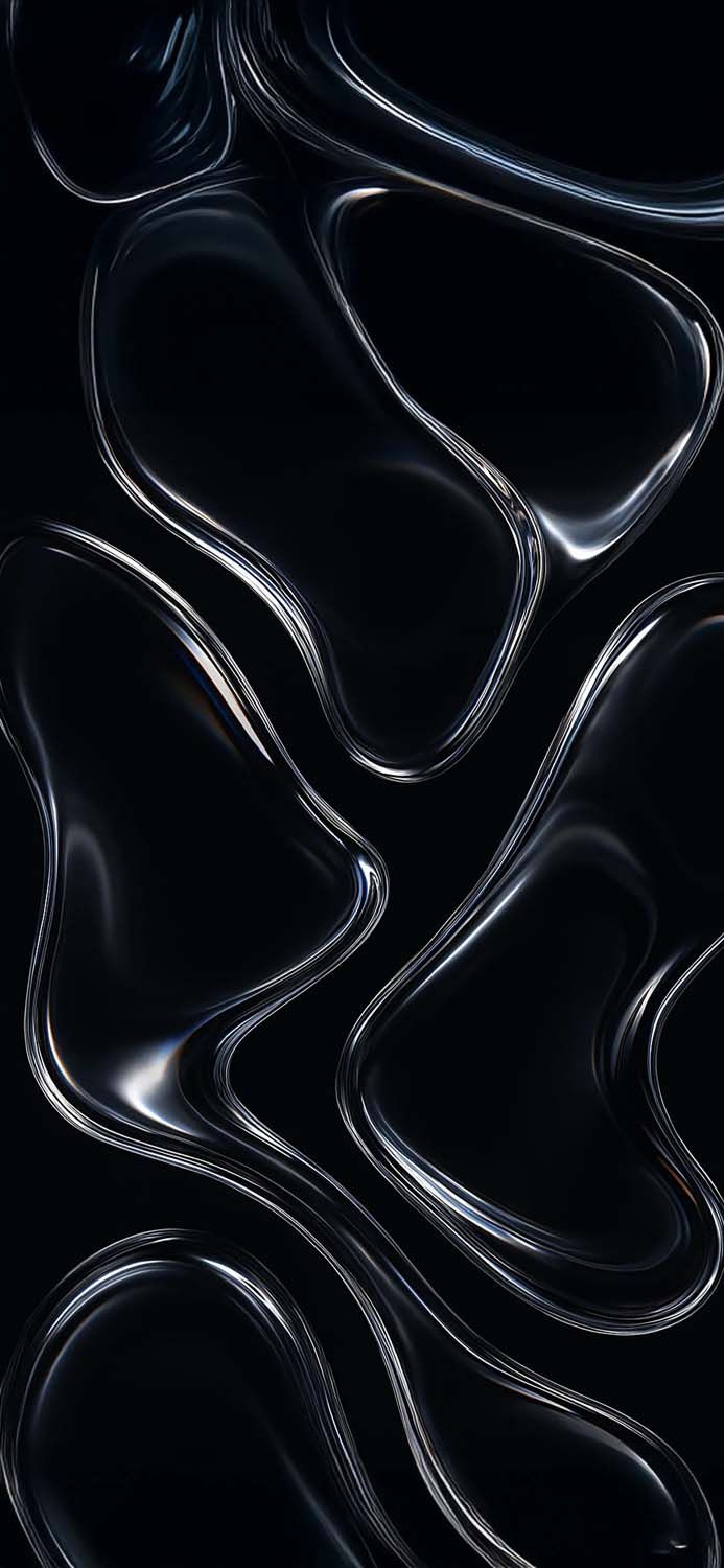 Dark Liquid Glass iPhone 17 Pro Wallpaper