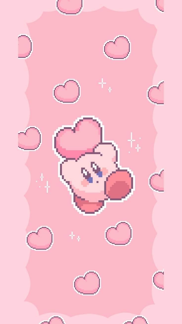 kirby pixel phone wallpaper