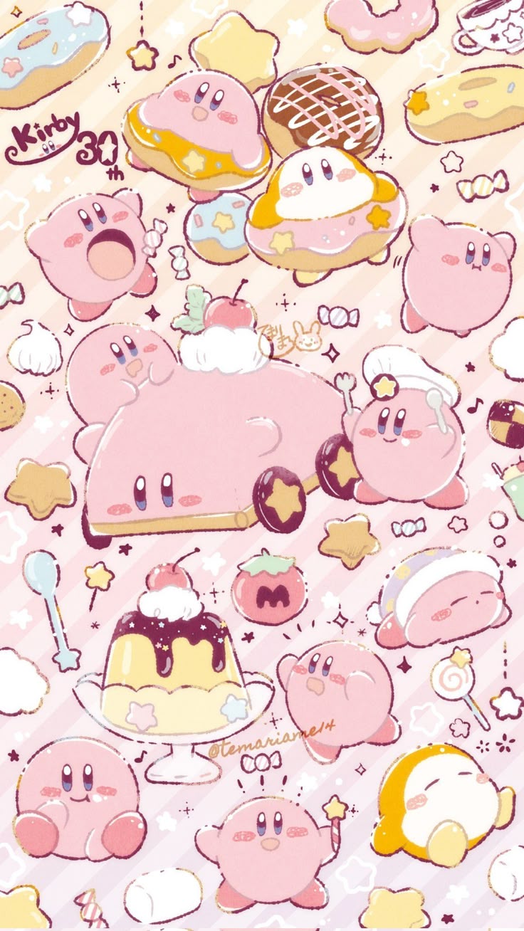 twerkingescanor. Links to Instagram, TikTok. Cute cartoon wallpaper, Kirby character, Wallpaper iphone cute