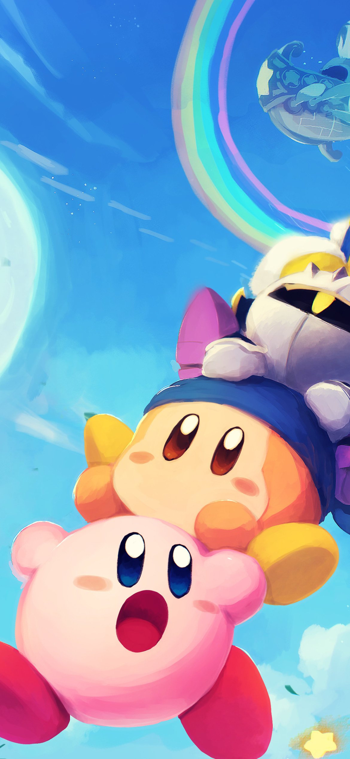 Kirby Dreamy Quest: Vibrant Phone Wallpaper Adventure