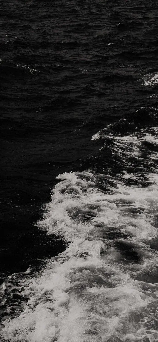 Dark Ocean Waves Breaking