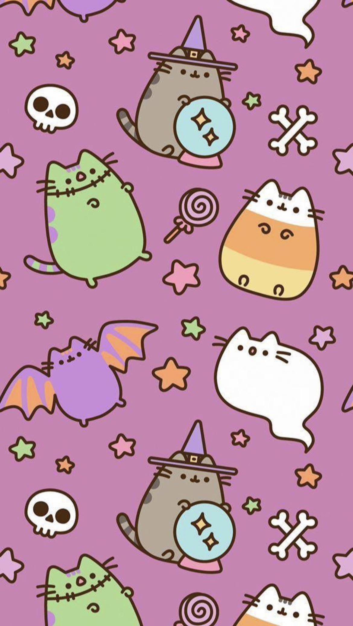 Spooky Pusheen Phone Wallpaper Part 2