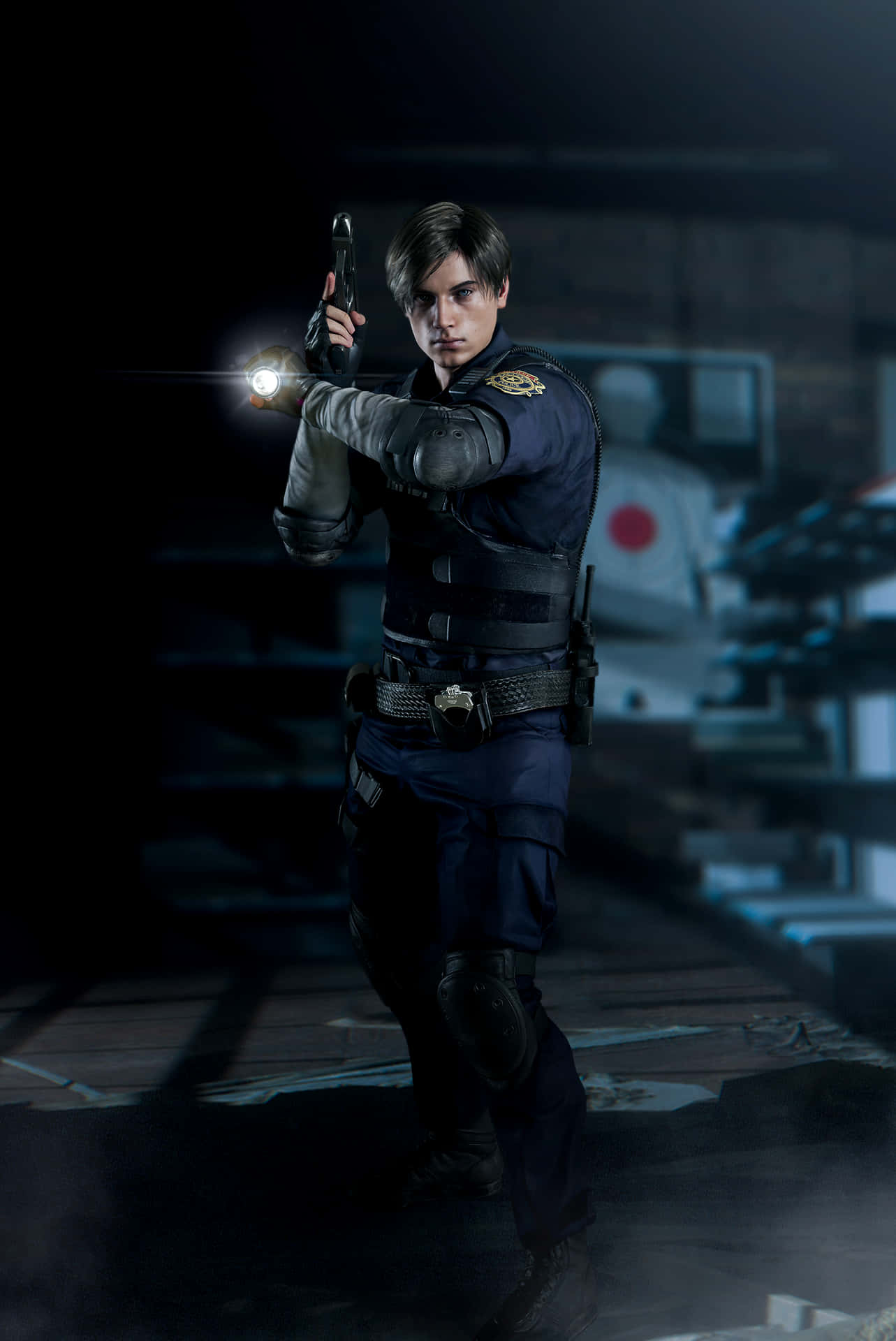 Download Leon Kennedy Comes Alive in the Remake of Resident Evil 2 Wallpaper