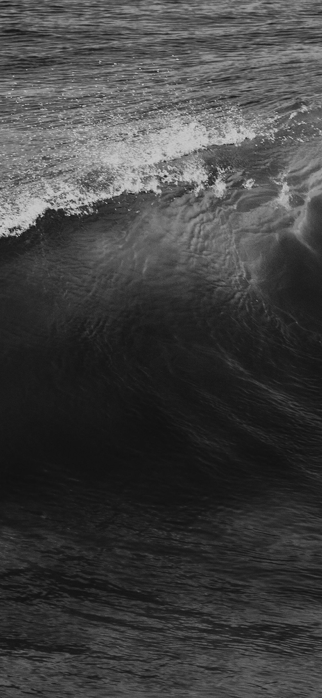 iPhone X wallpaper. wave sea ocean summer dark bw