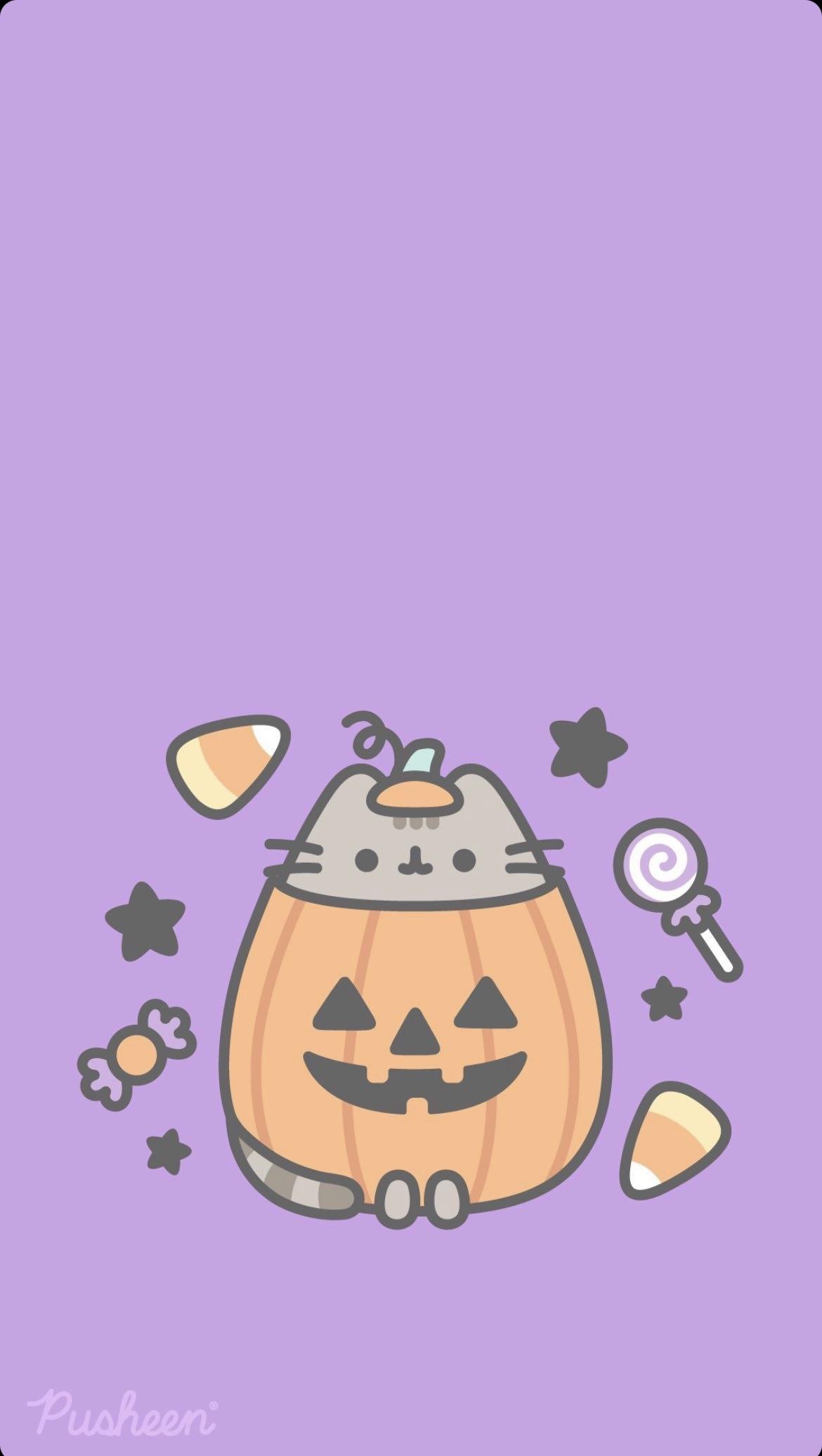 Spooky Pusheen Phone Wallpaper Part 2