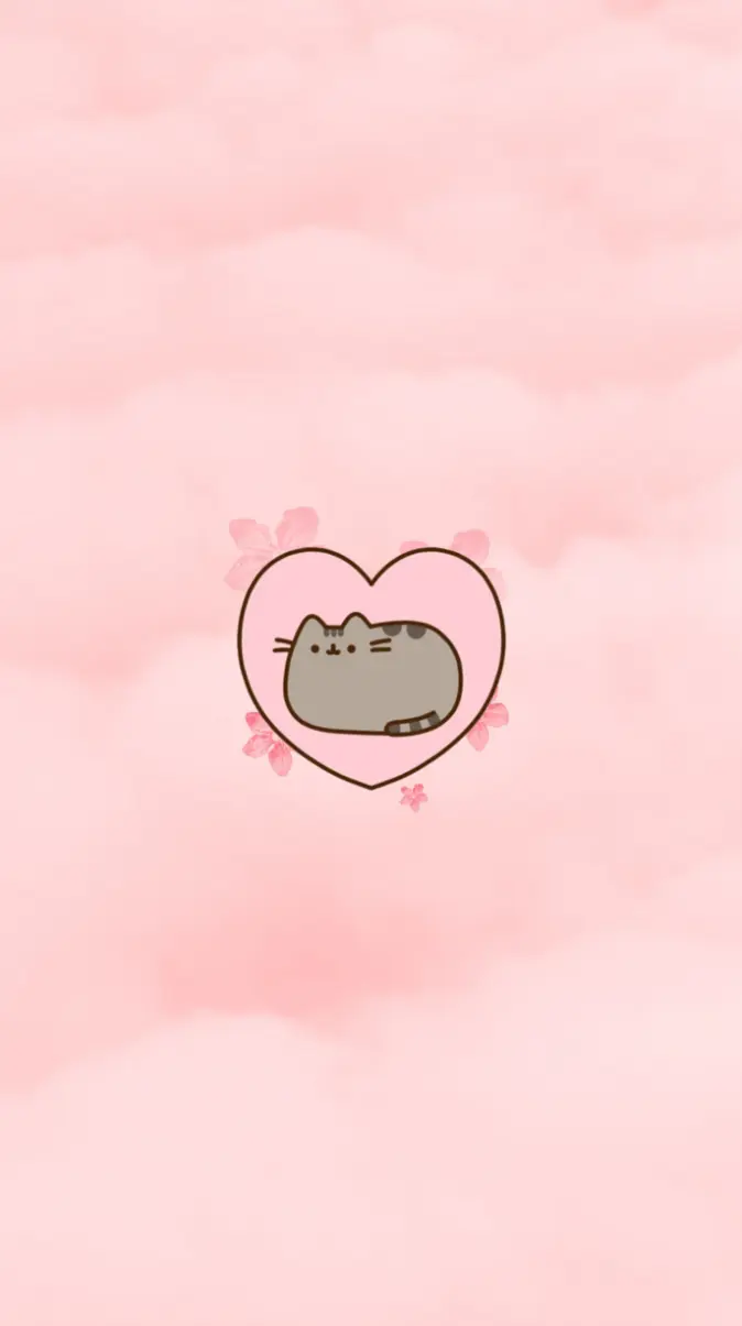 Lovely pink pusheen wallpaper