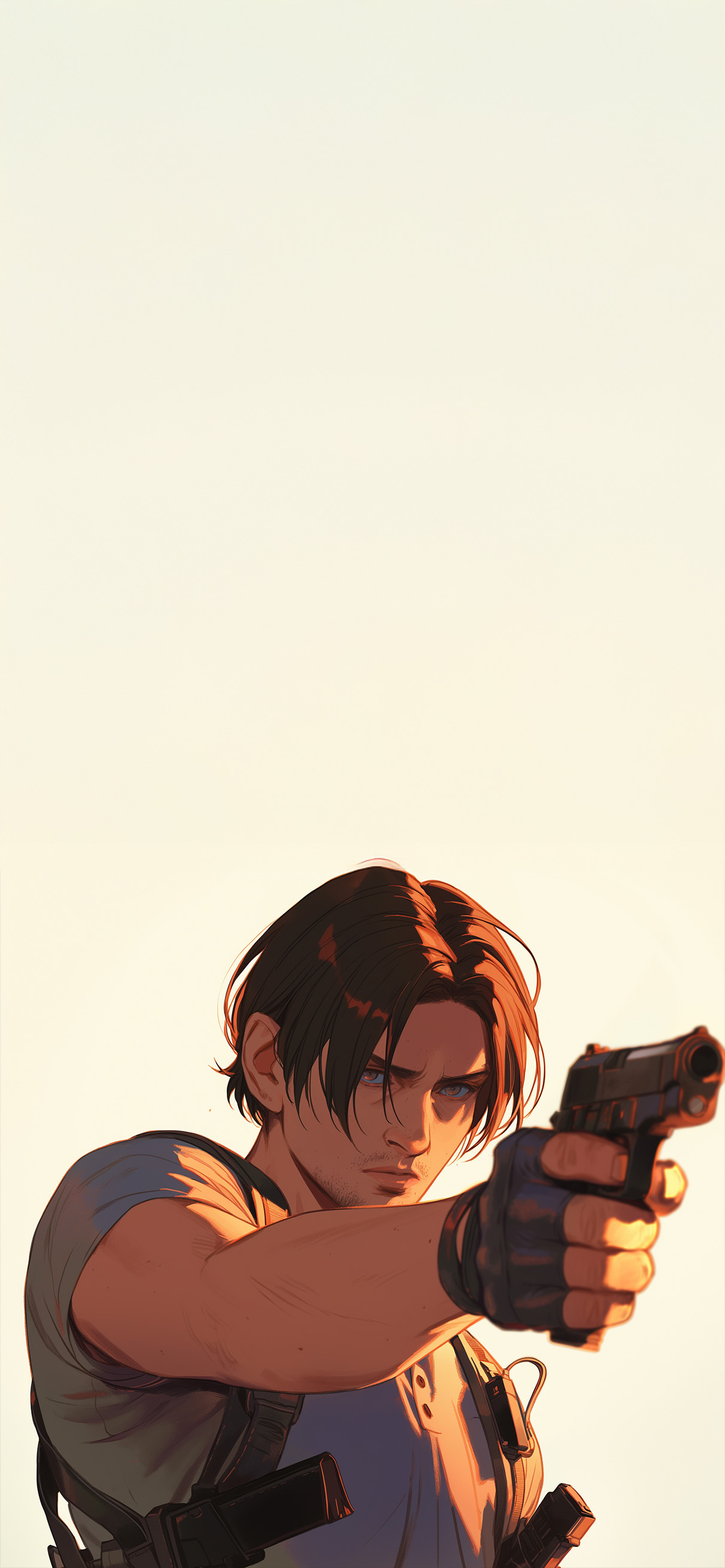 Leon Resident Evil Minimalist Gun Wallpaper