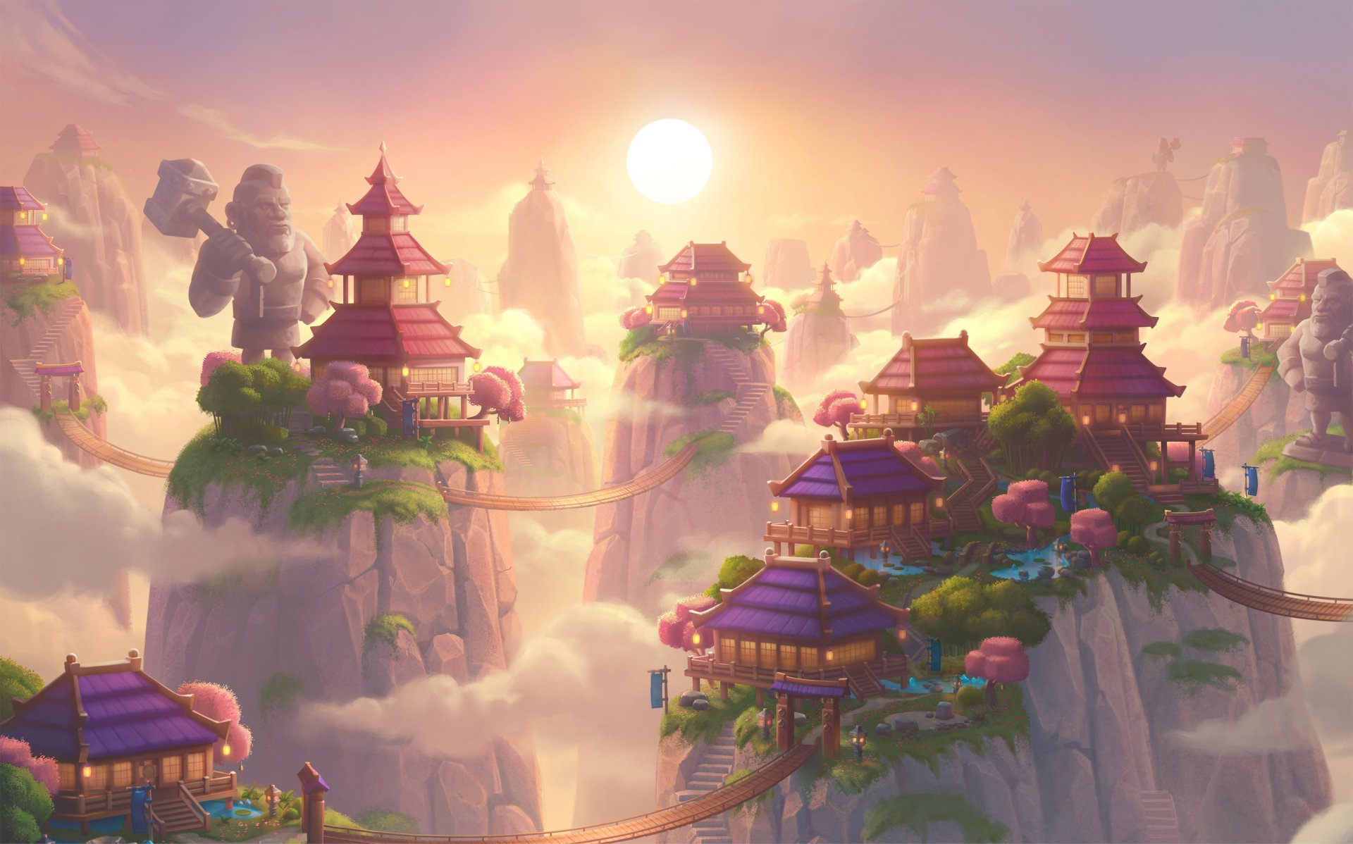 Clash Royale HD: Mystical Mountain Fortress Wallpaper