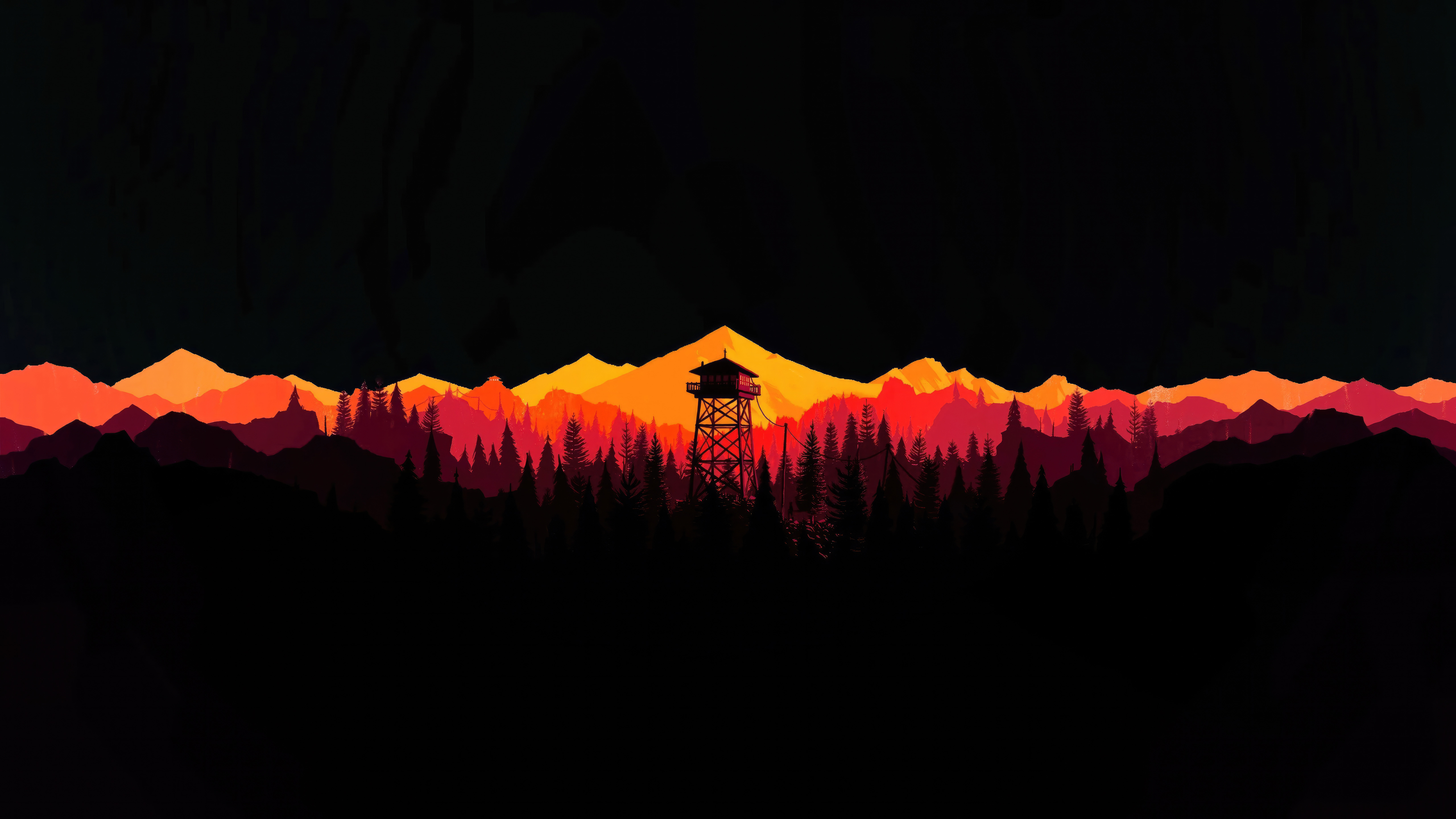 Firewatch Black 5k 5K , HD 4k Wallpaper, Image, Background, Photos and Picture