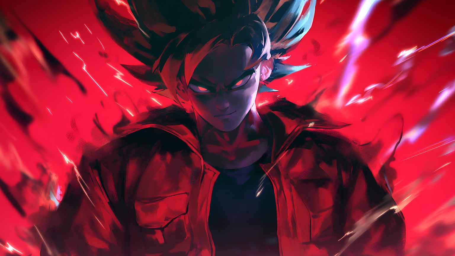 Free Dragon Ball Goku Red Aura Power Desktop Wallpaper