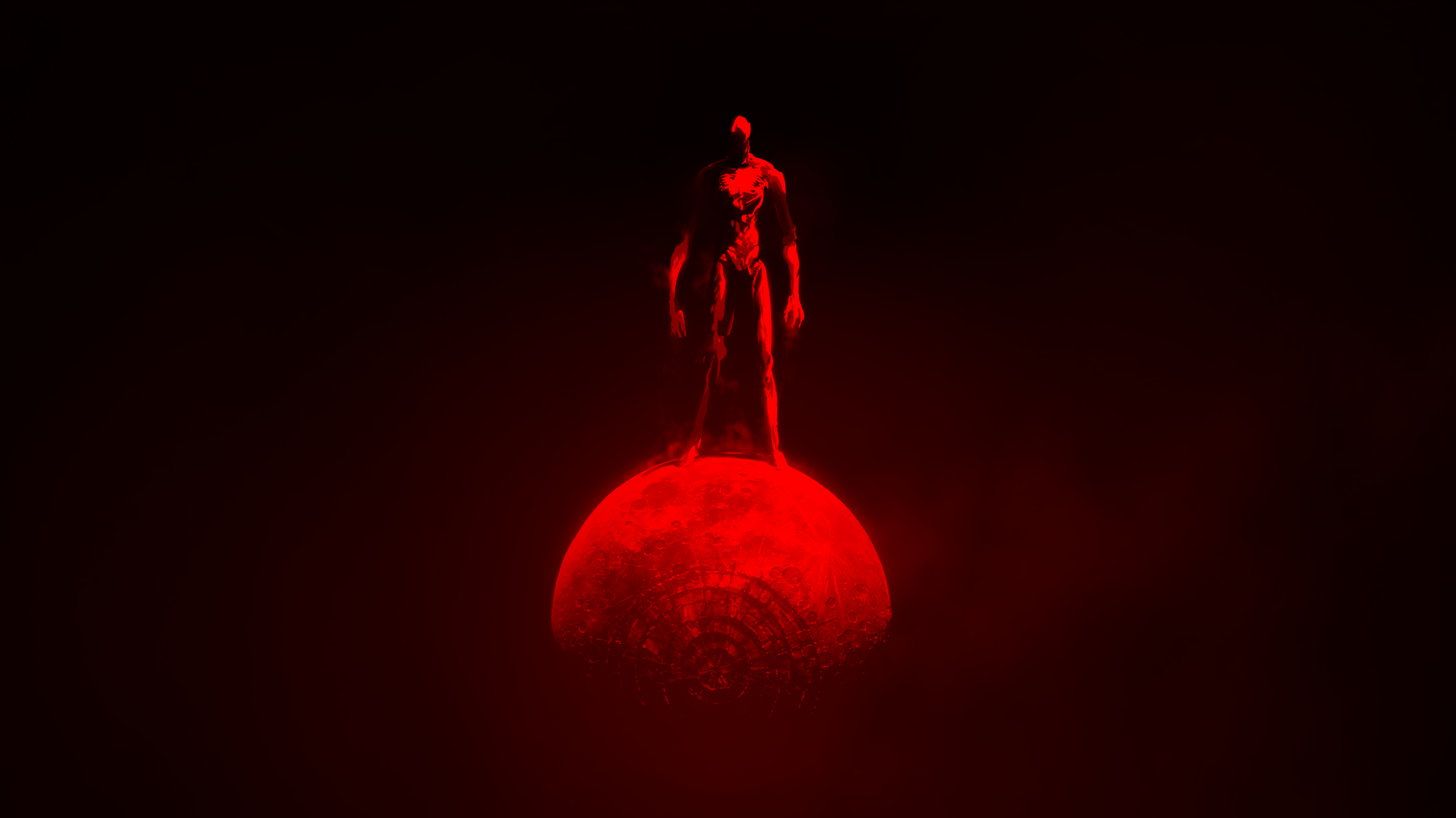 Desktop Wallpaper) God Maximum Aura Farming (Standing on the moon)