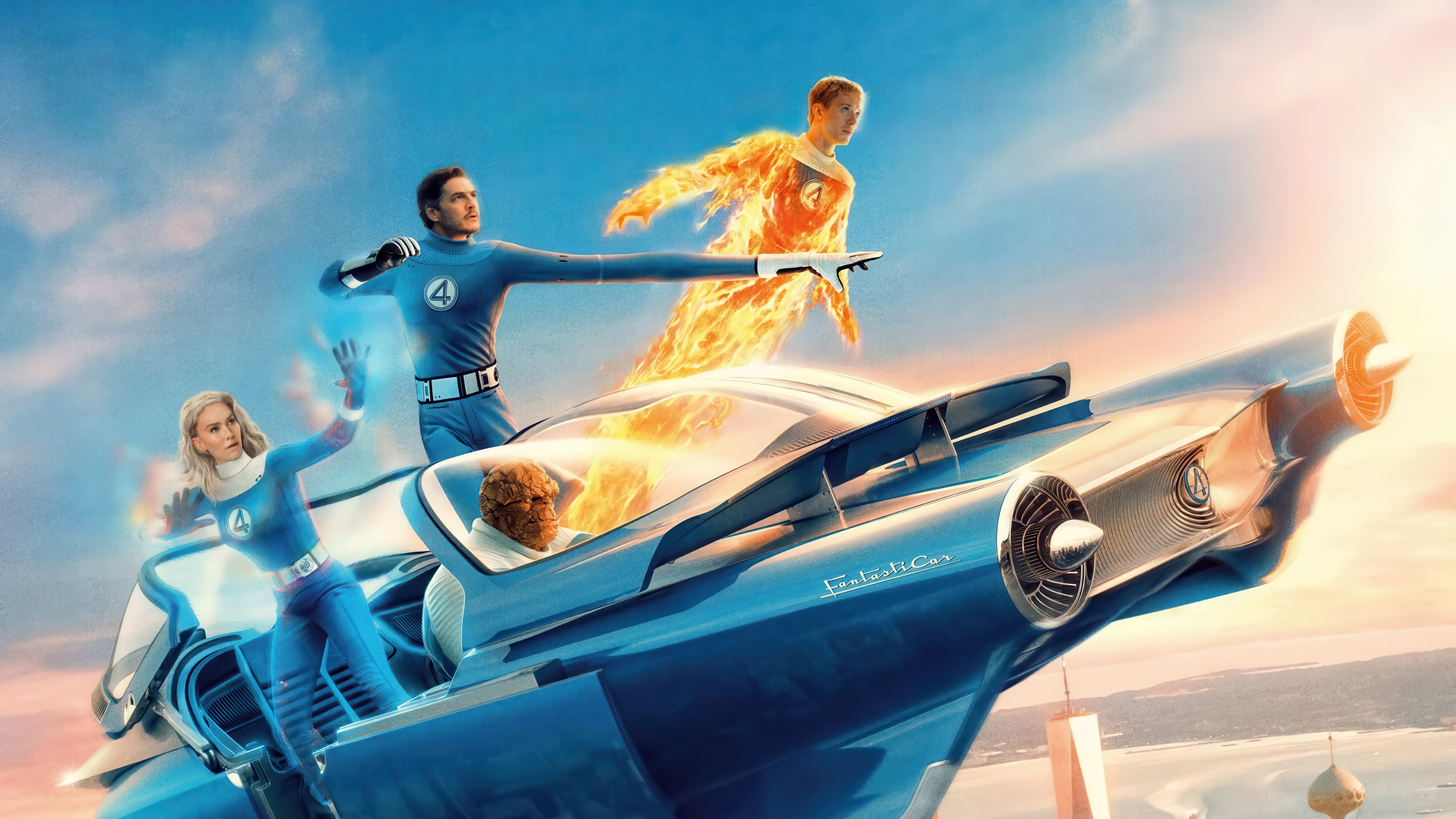Fantastic 4: First Steps Flying Car Wallpaper 4K HD PC