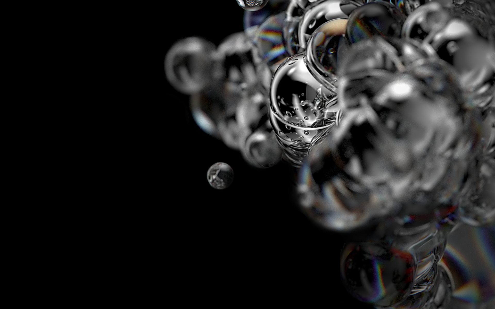Bubbles Wallpaper 4K, AMOLED, Liquid, Black background
