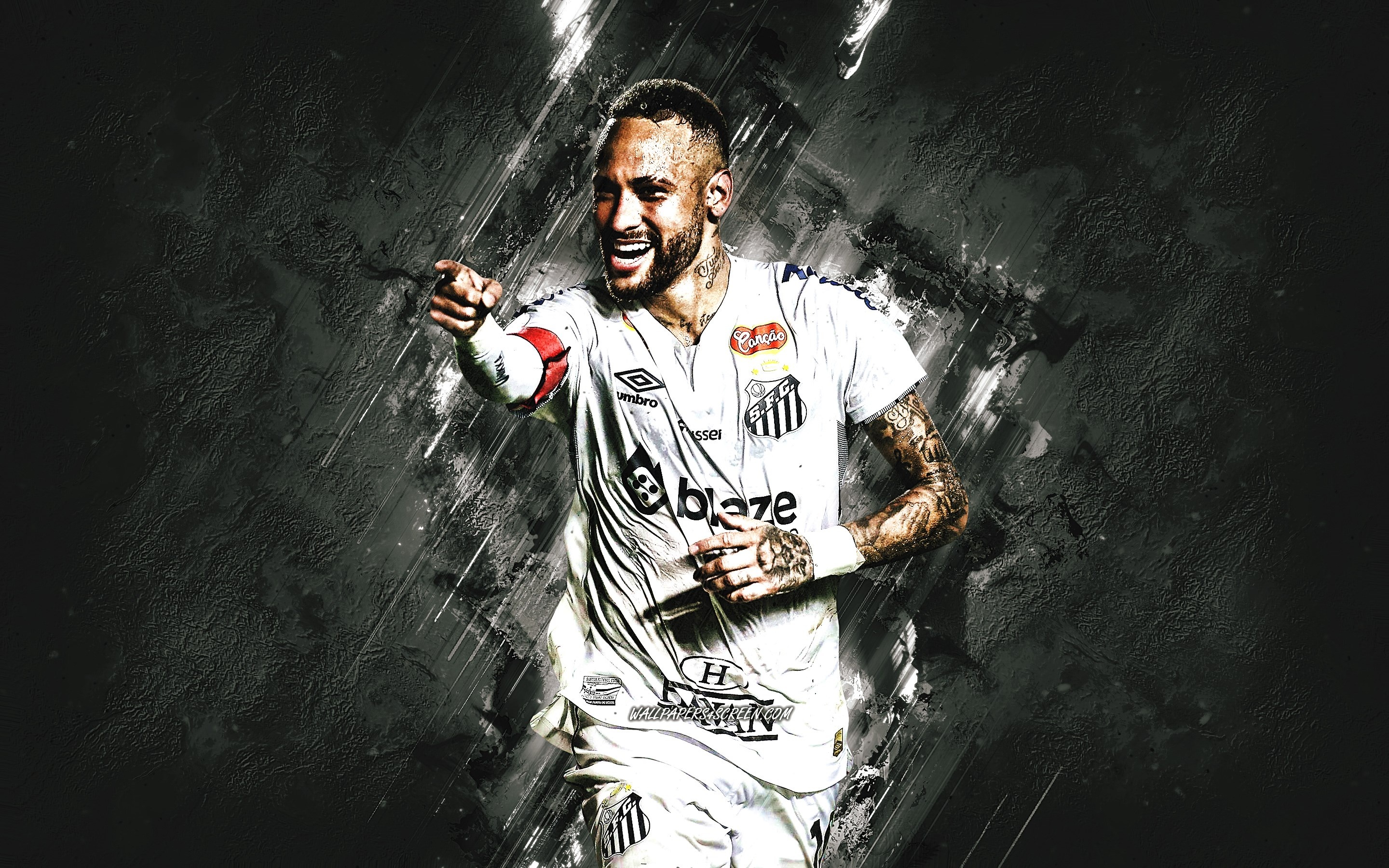 Wallpaper football, soccer, Brasil, Neymar Jr, Neymar Junior, Santos FC, Neymsr for mobile and desktop, section спорт, resolution 2880x1800