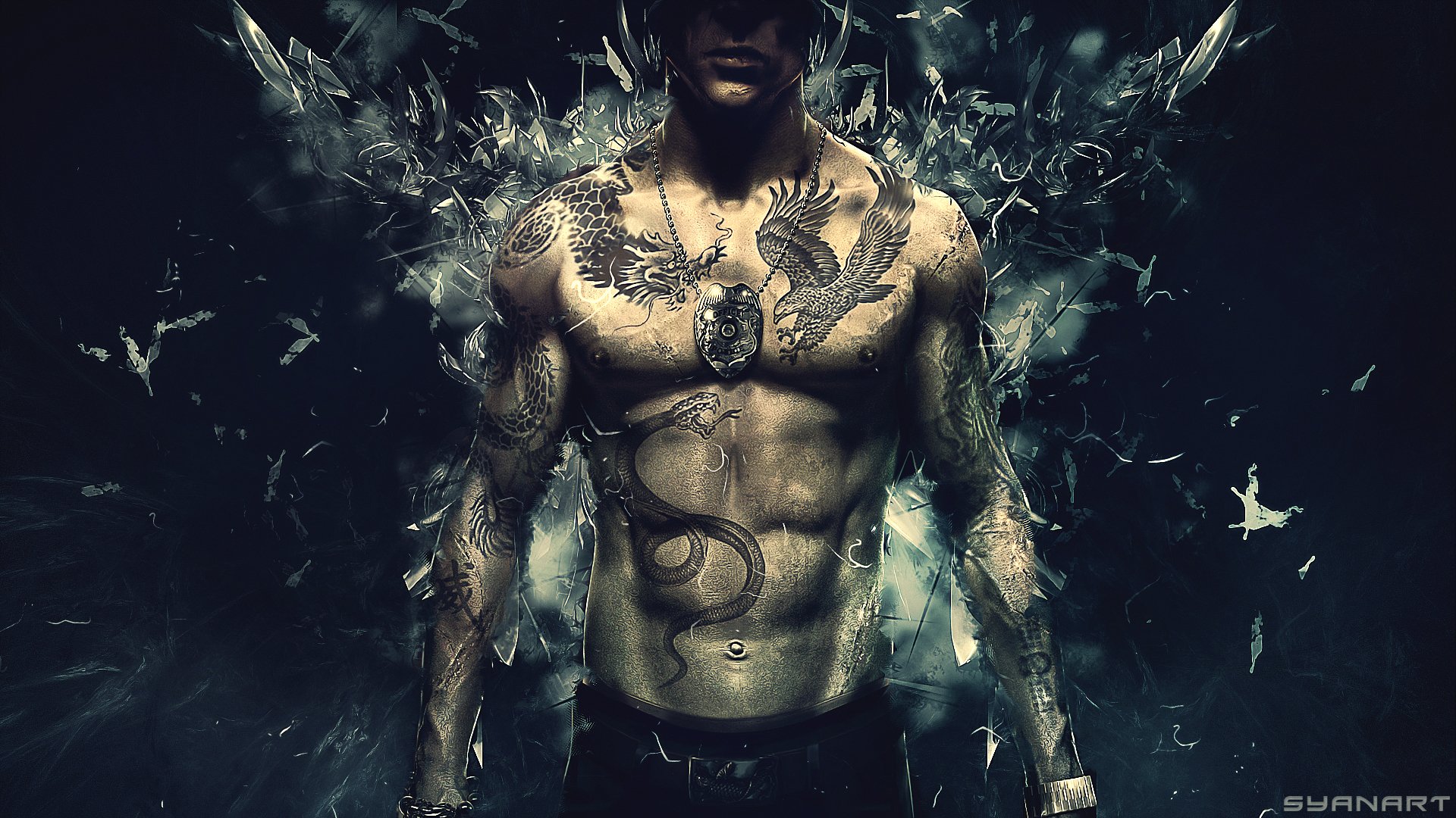 Muscular Tattooed Hero Sleeping Dogs Wallpaper
