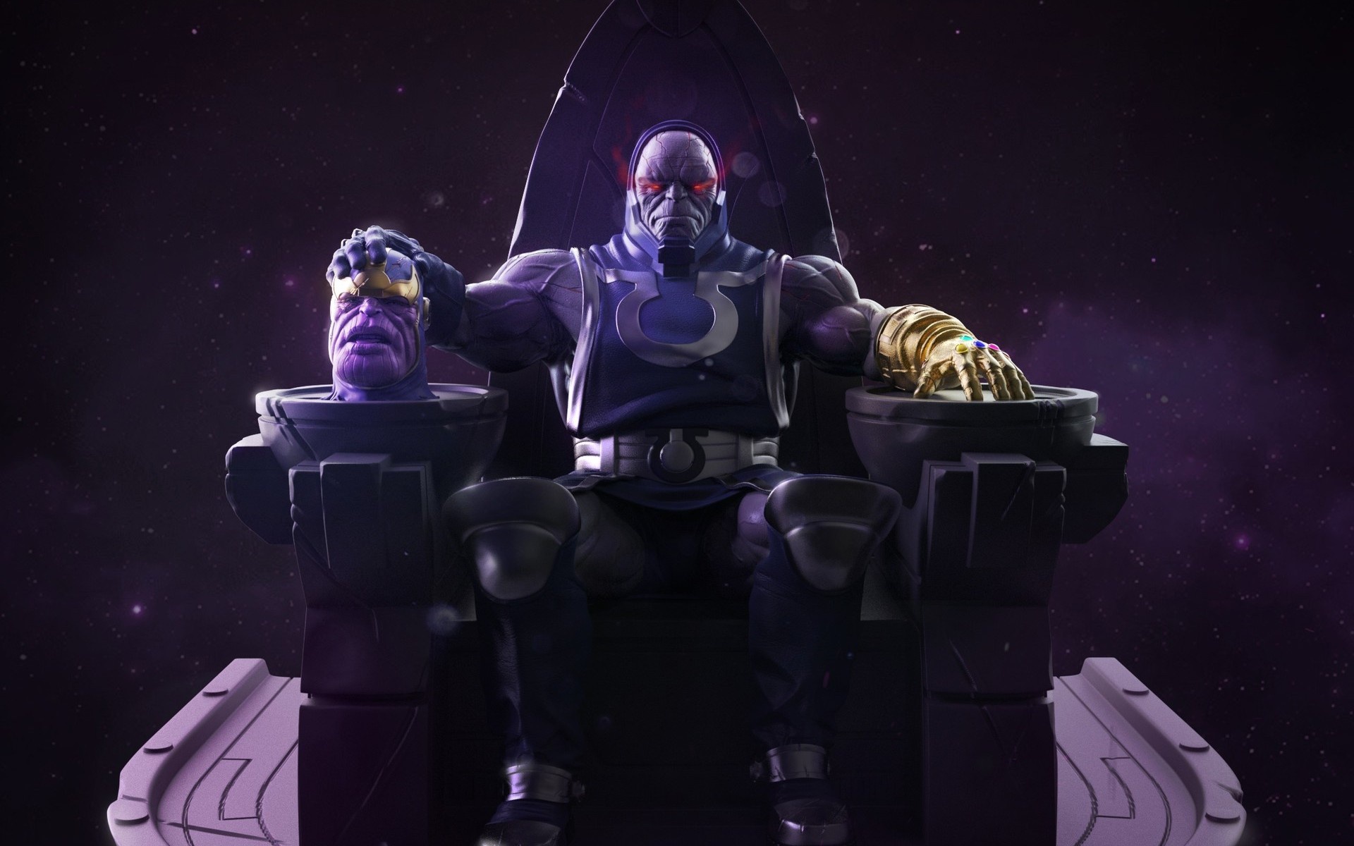 Wallpaper Marvel Comics, DC Comics, Thanos, infinity stone, Darkseid for mobile and desktop, section фильмы, resolution 1920x1200