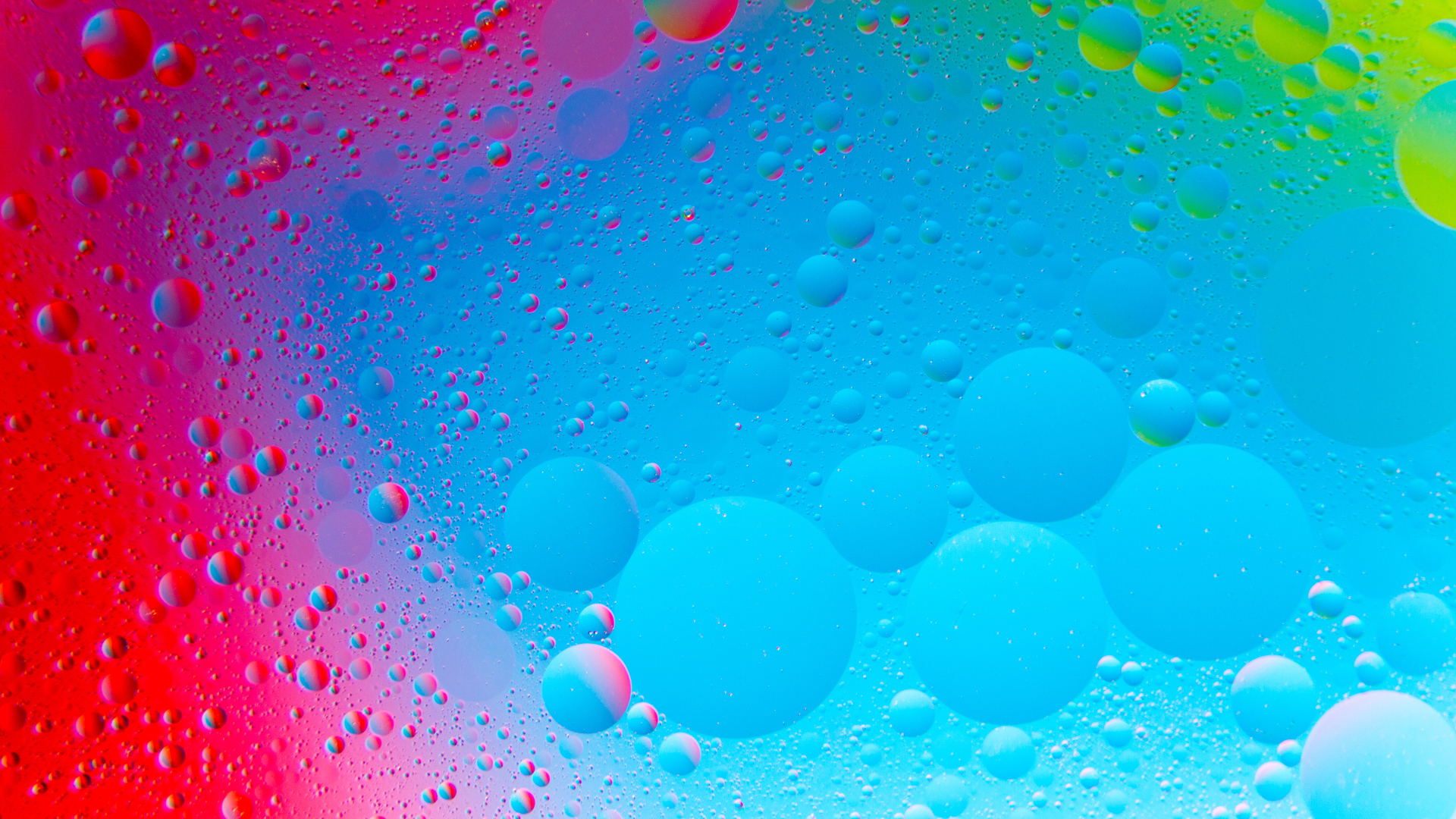 Bubbles of water on a colorful background Desktop wallpaper 1920x1080