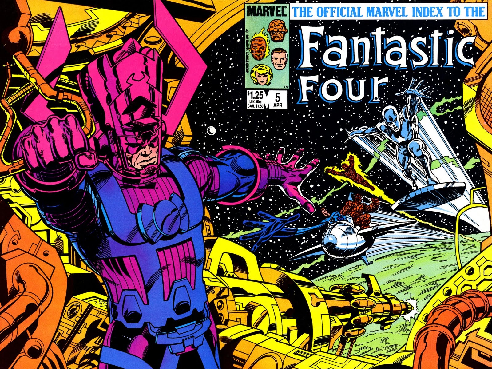 Desktop wallpaper: Fantastic Four, Comics, Ben Grimm, Galactus, Human Torch (Marvel Comics), Johnny Storm, Mister Fantastic, Reed Richards, Silver Surfer, Susan Storm 4K free download for PC. 565783
