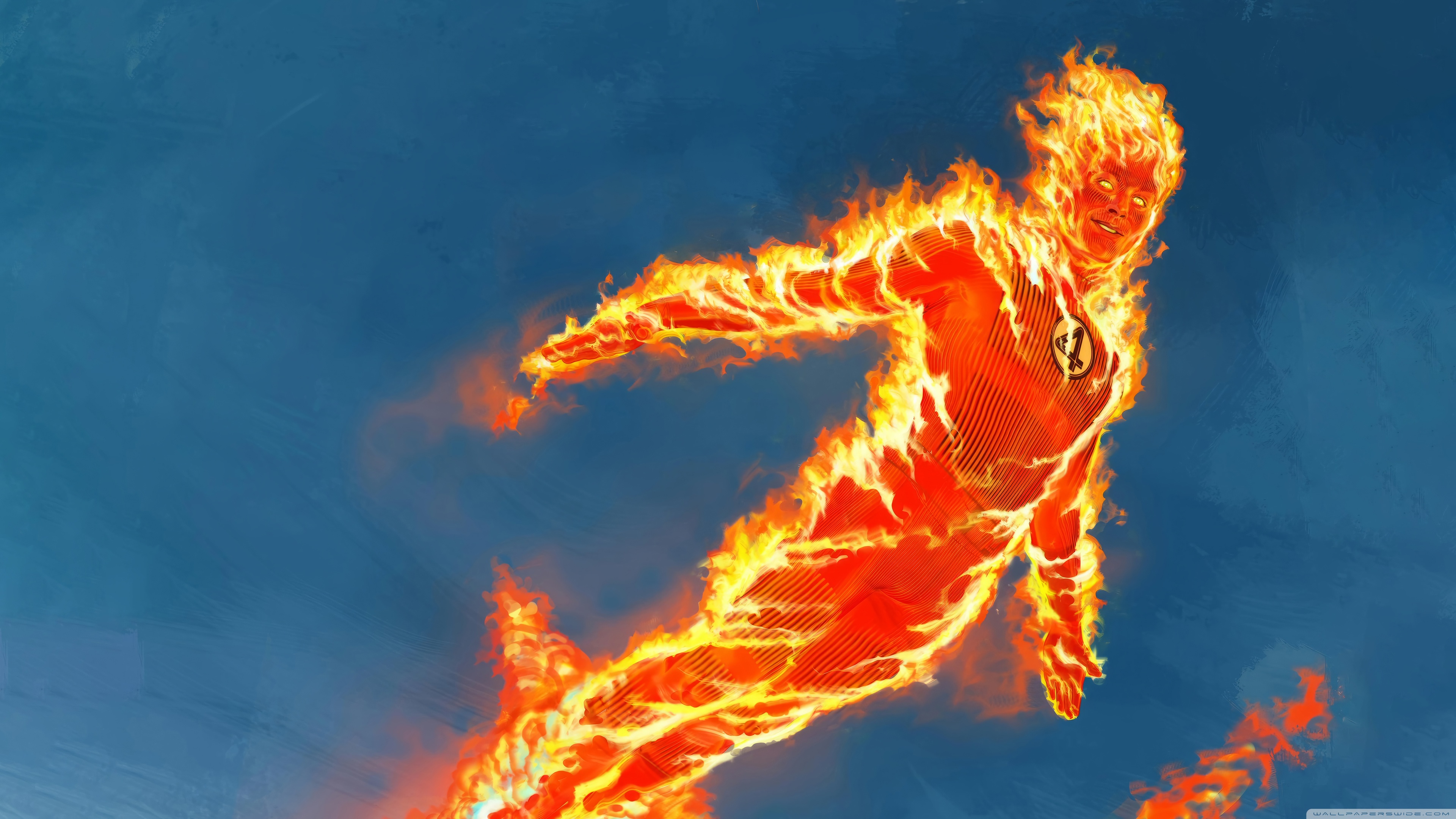 The Fantastic Four First Steps, Human Torch, 2025 Movie 4K UHD Wallpaper for UltraHD Desktop and TV, Widescreen and UltraWide Display, Dual Monitor, Smartphone and Tablet Devices