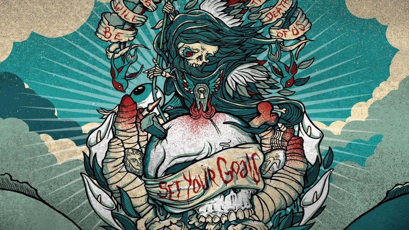 Download A Poster With A Skull And A Skull On It
