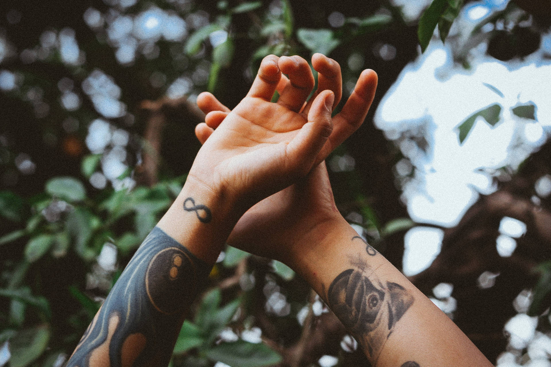 Download HD Tattoo Hand Pose Wallpaper
