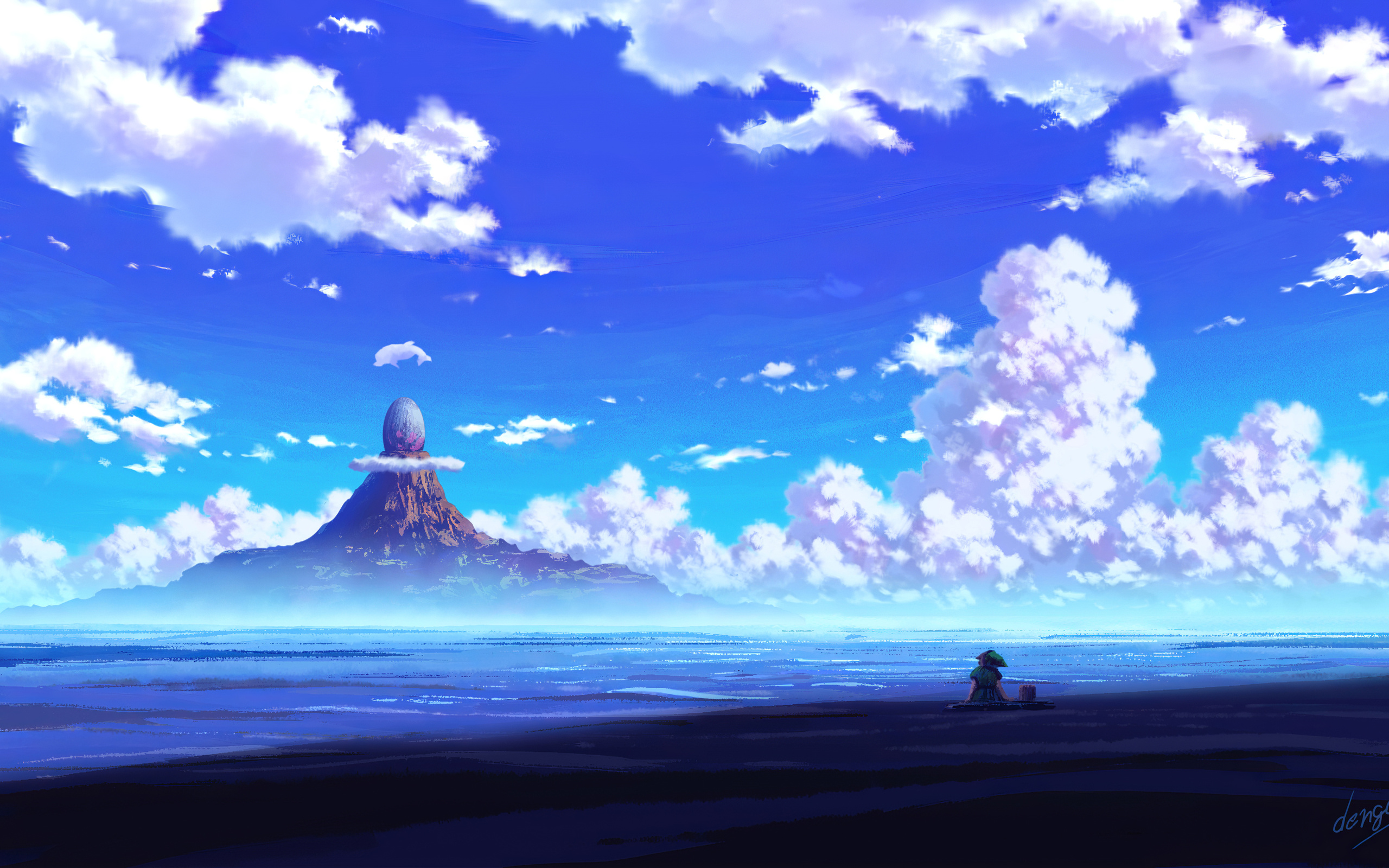 Anime Scenery Sitting 4k Wallpaper, 2560x1600 Resolution HD 4k Wallpaper, Image, Background, Photos and Picture