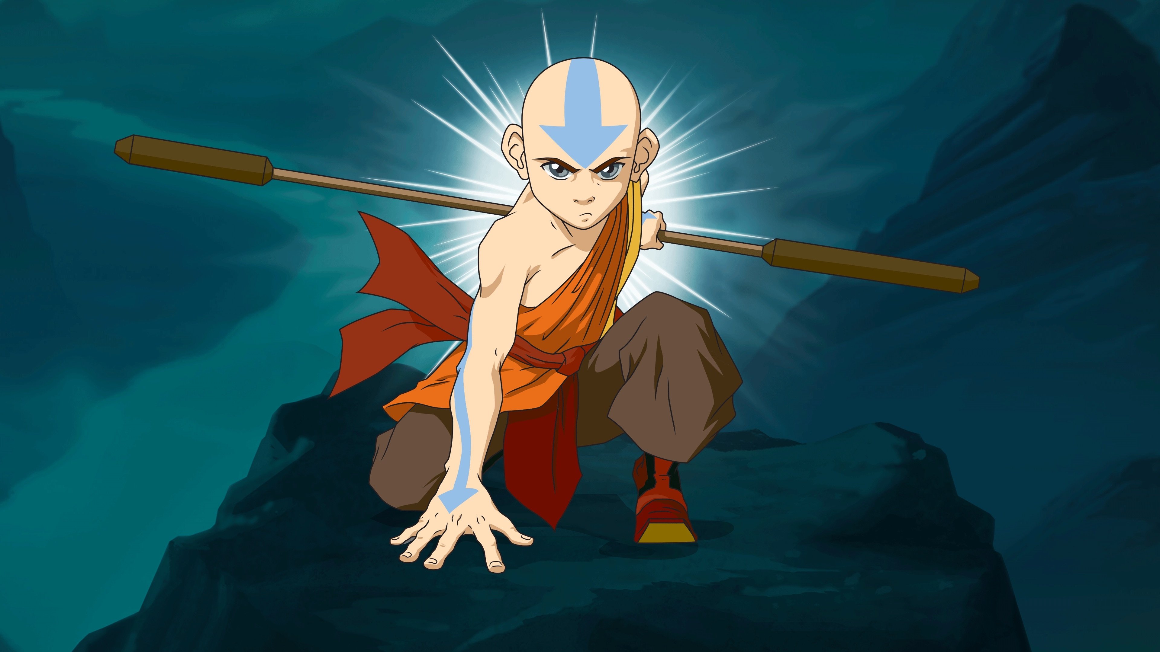 Avatar Aang Wallpaper 4K, Avatar: The Last Airbender