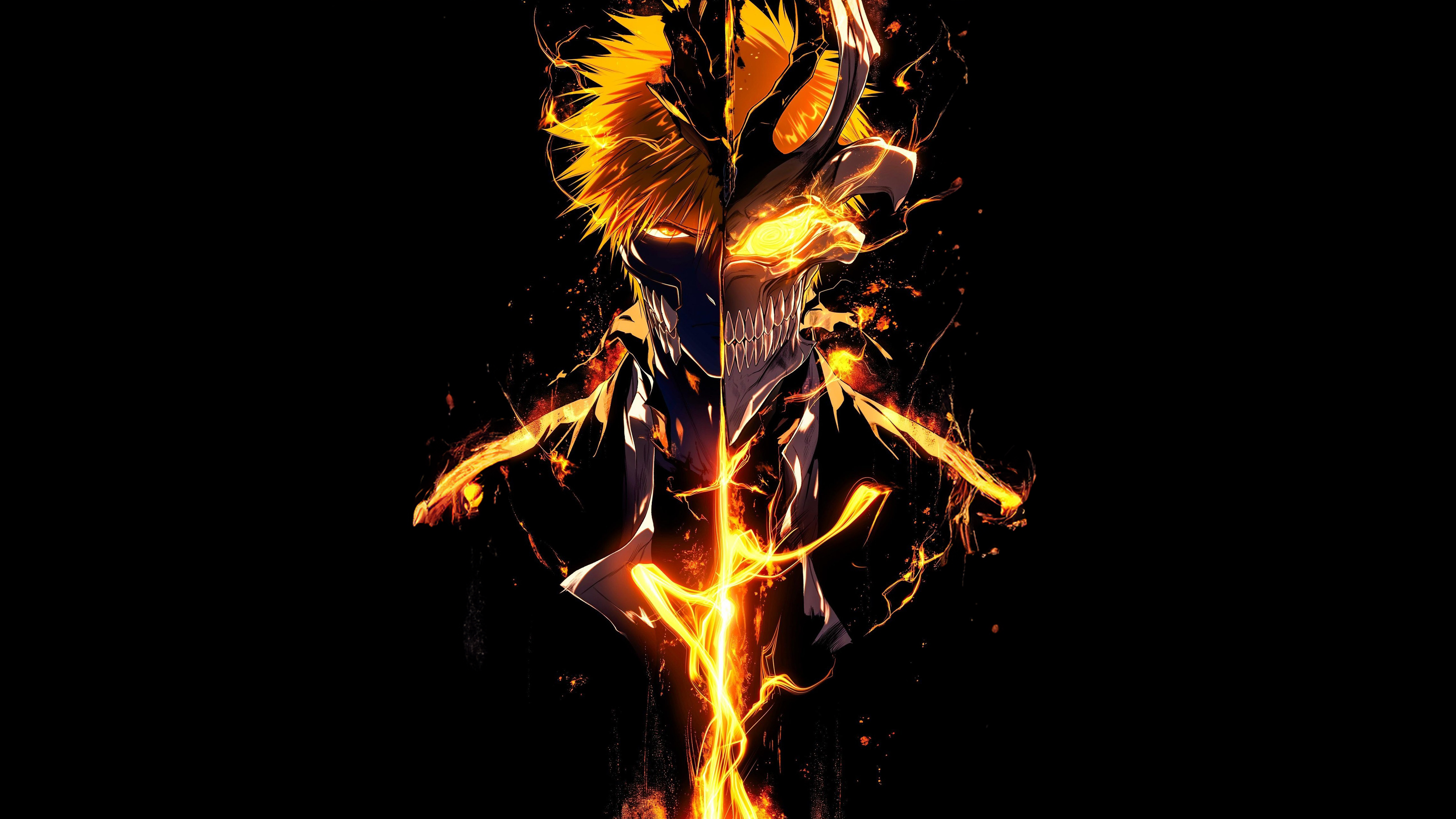 Ichigo Kurosaki Wallpaper 4K, Hollow Mask, Soul Reaper, AMOLED