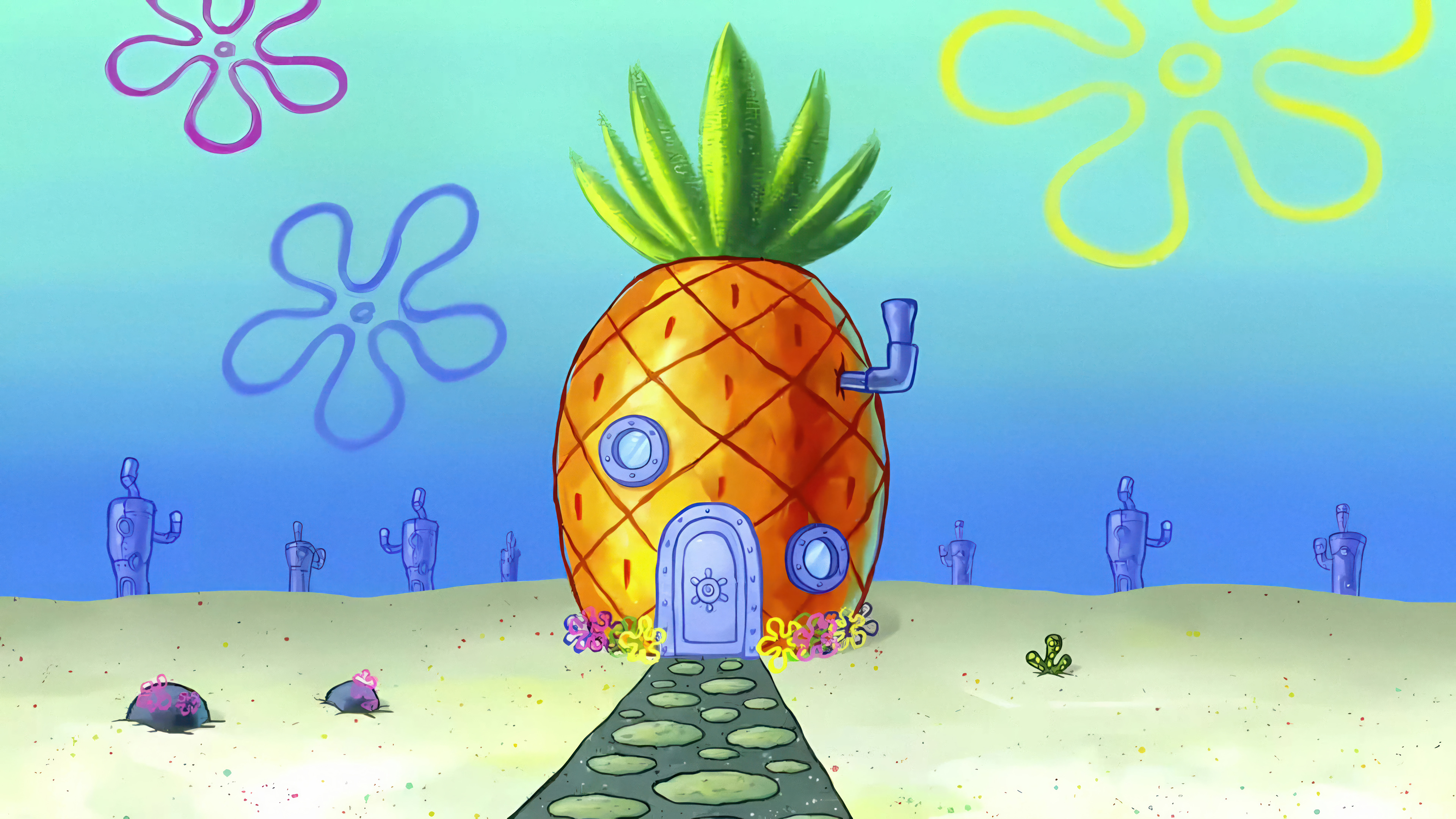 SpongeBob Pineapple House Wallpaper 4K HD PC i