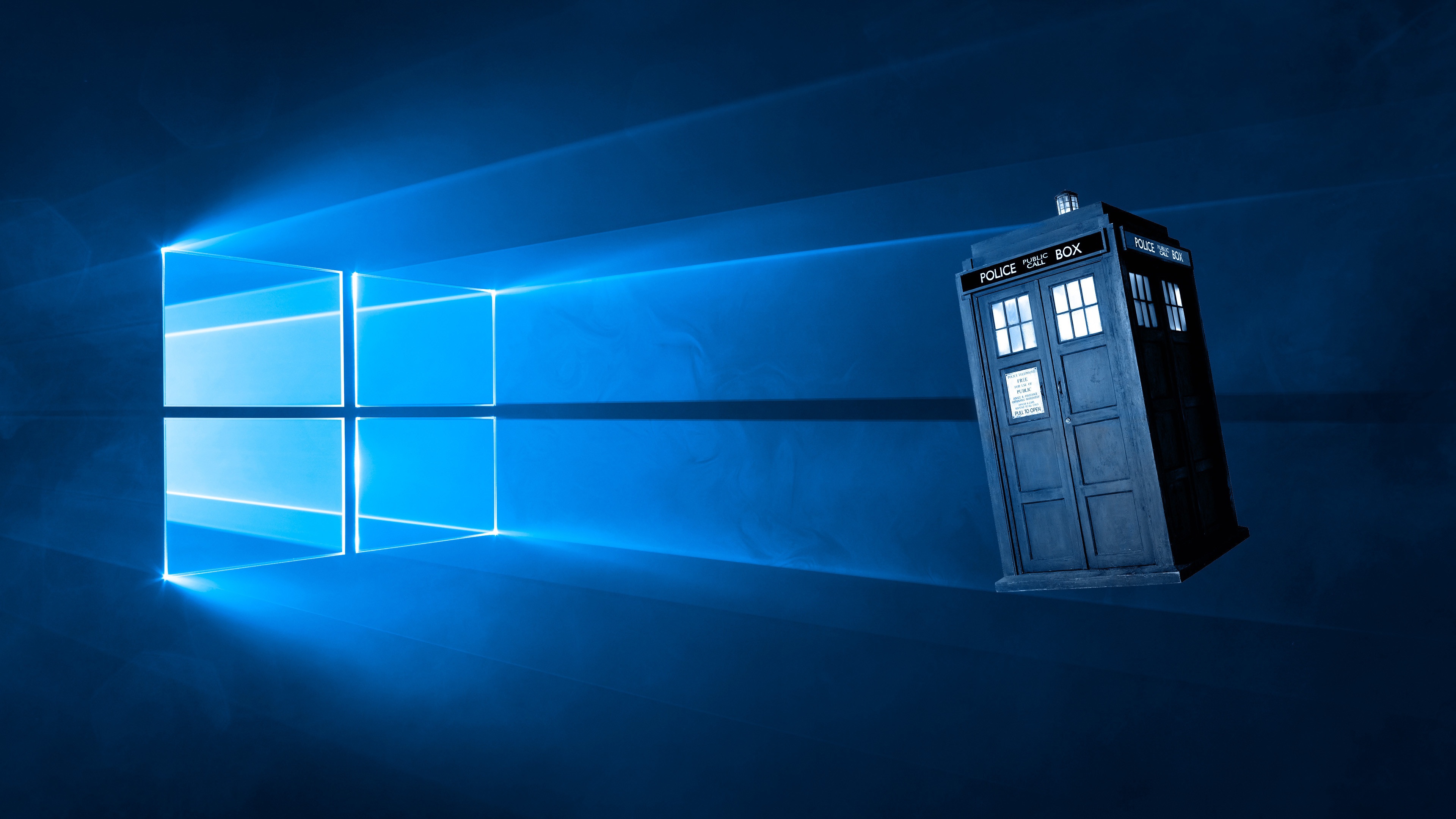 Wallpaper windows, blue background, Windows 10 for mobile and desktop, section разное, resolution 3840x2160