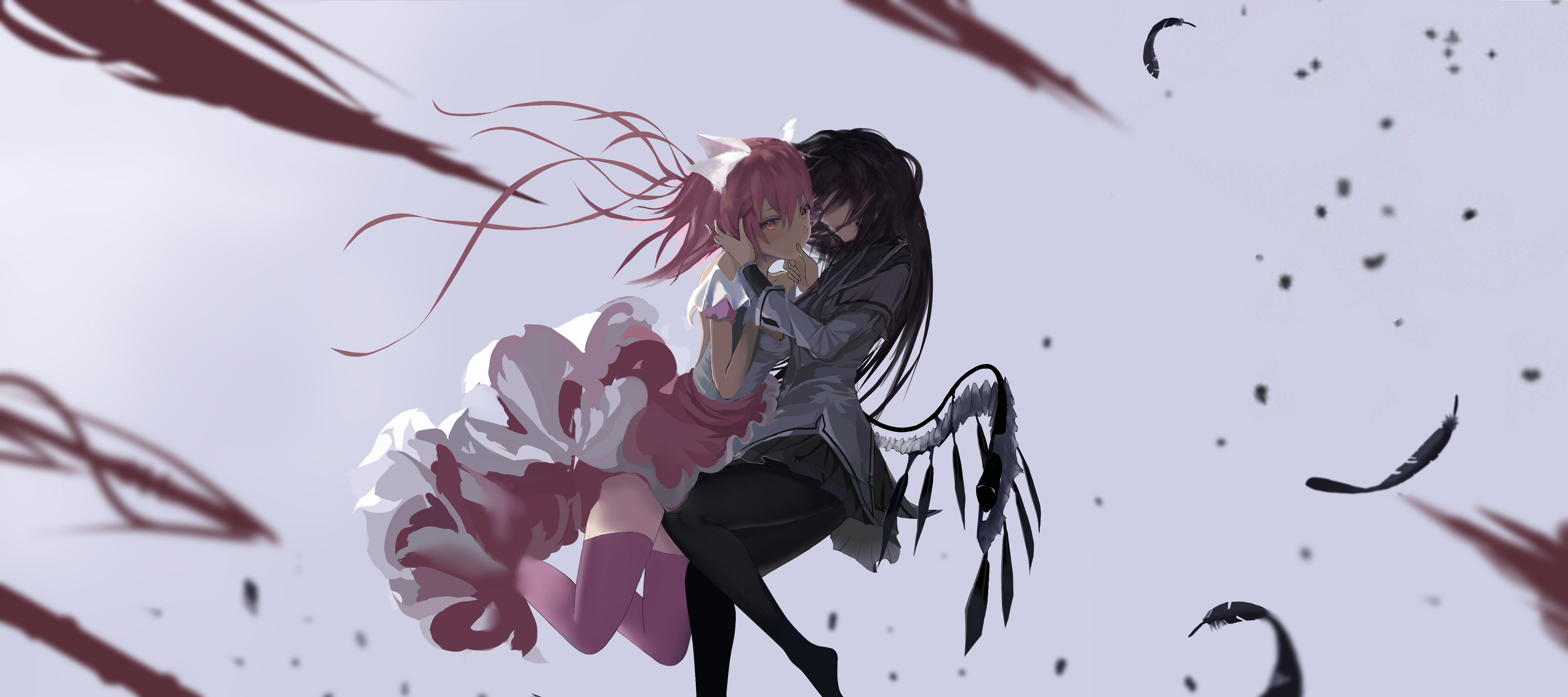 Puella Magi Madoka Magica 4K: Madoka & Homura's Magical Bond Wallpaper