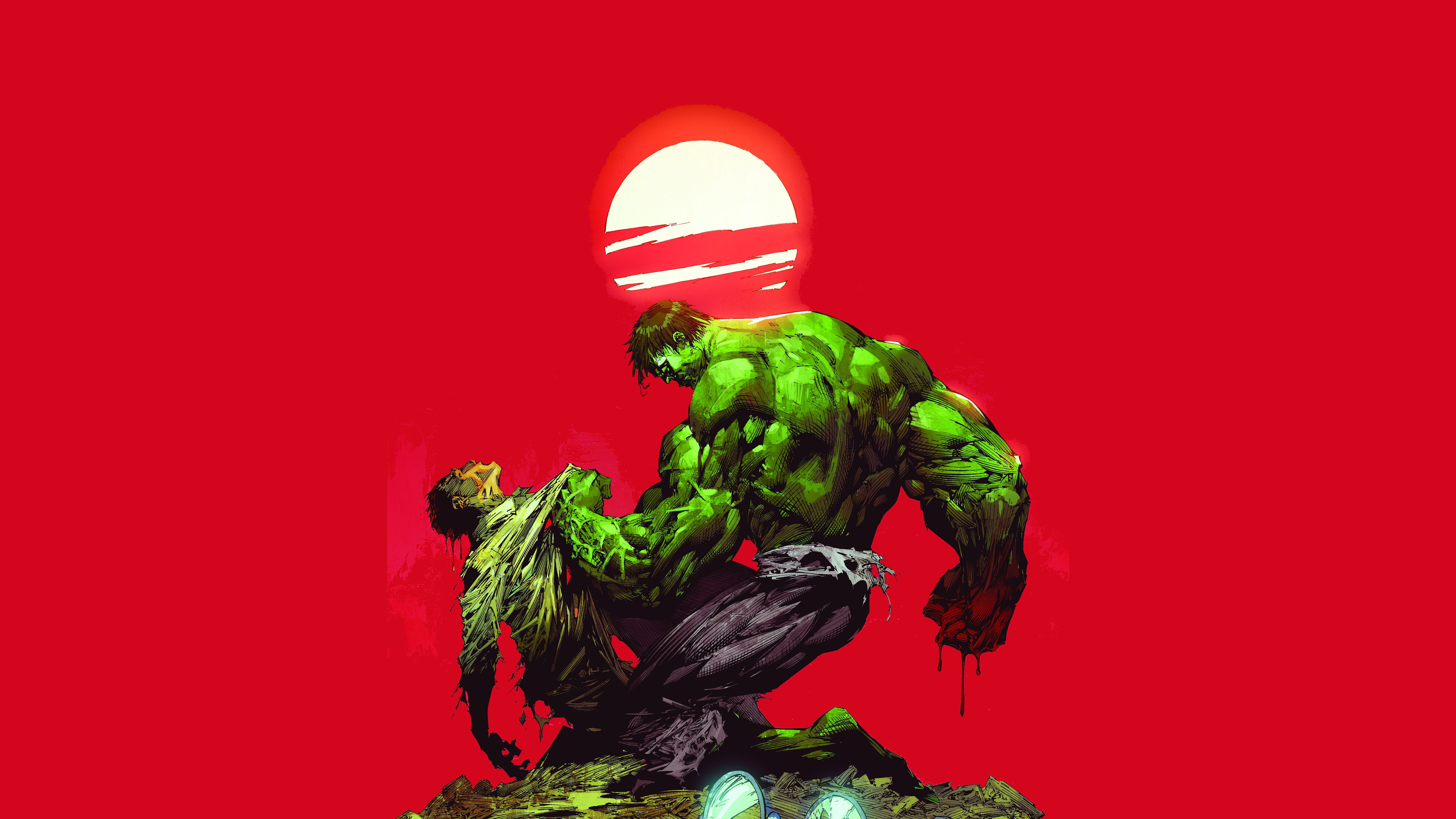 Epic Hulk Showdown Ultra HD Wallpaper