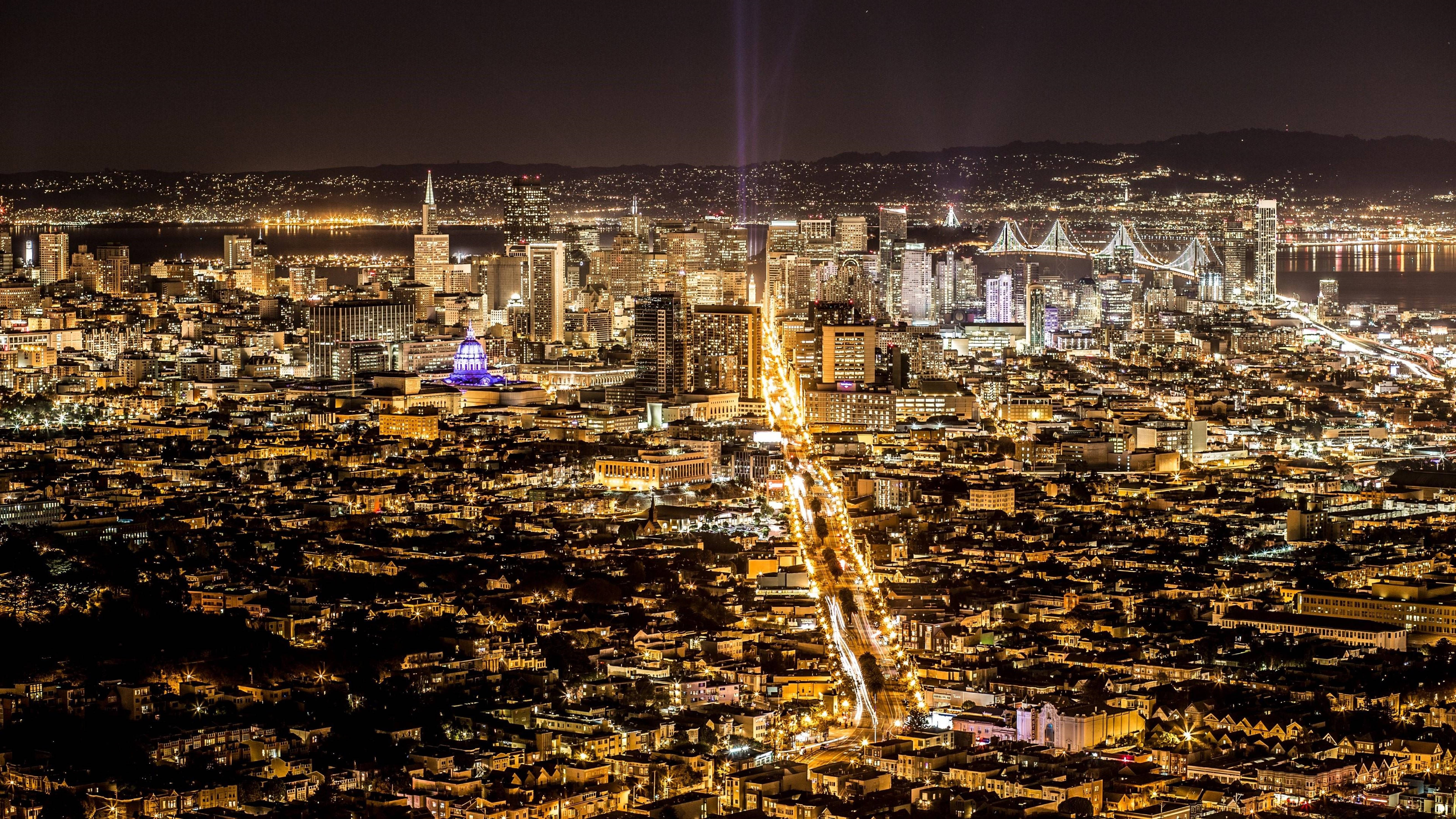 Download San Francisco 4K Nighttime Cityscape Wallpaper