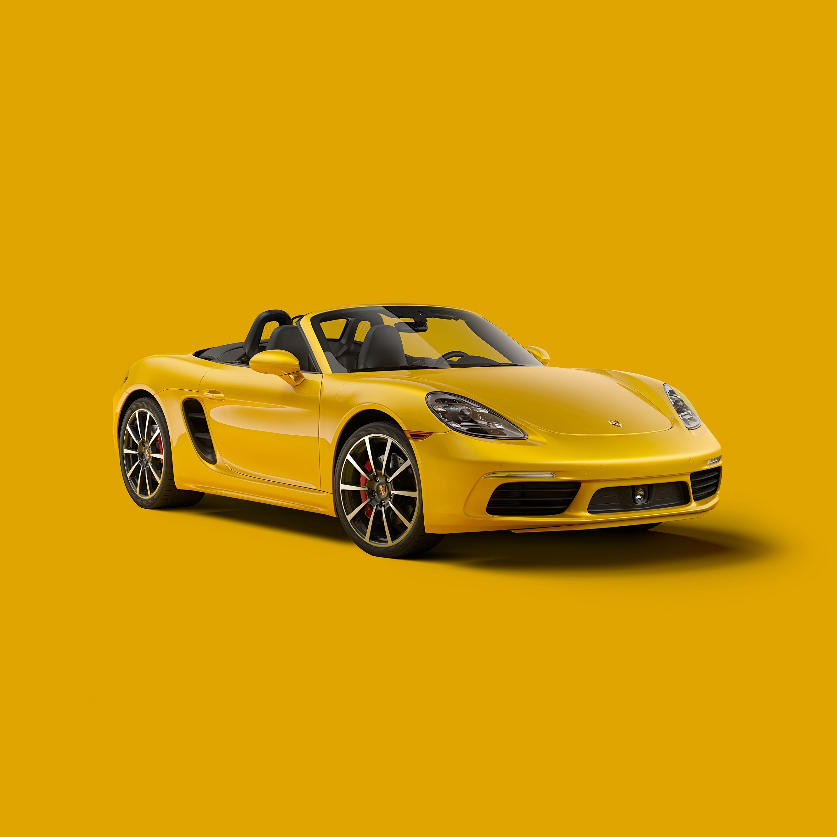 Porsche 718 Boxster Wallpaper 4K, Yellow aesthetic, 5K, CGI