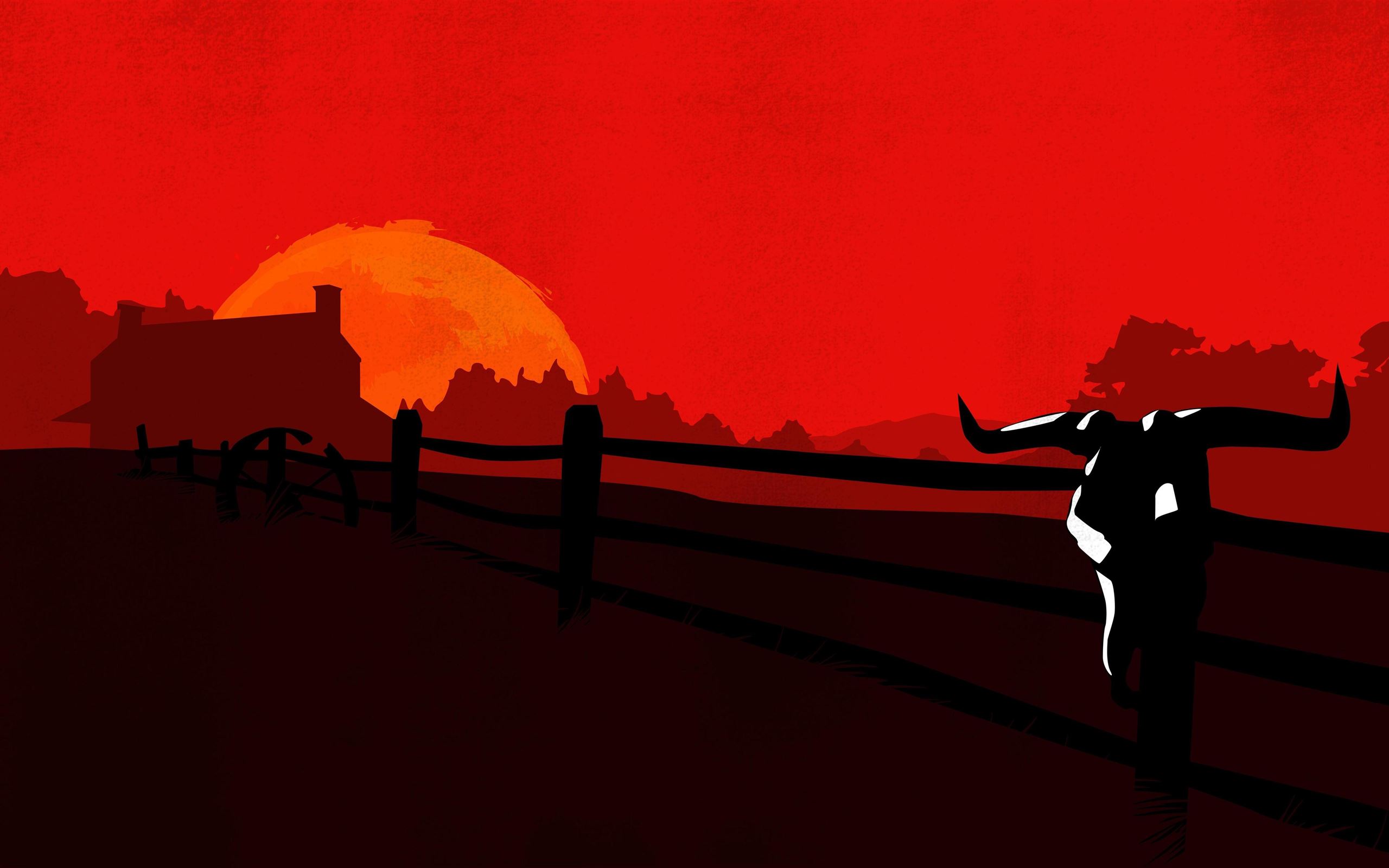 red dead redemption 2 minimalist 8k MacBook Air Wallpaper Download